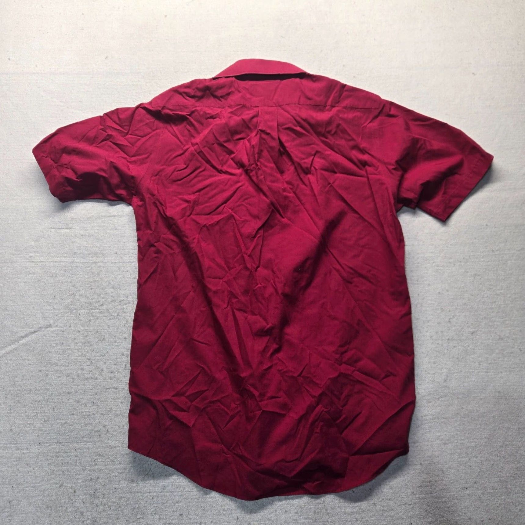 Stafford Stafford Dress Shirt Red Solid Long Sleeve Button Up 16 Mens Wrinkle Resistant Cotton Blend Shirt Size 42R - 7 Thumbnail
