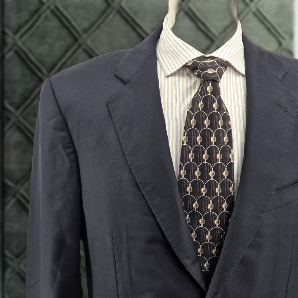 Ermenegildo Zegna Ermenegildo Zegna Navy Blue Wool Blazer 54R Two-Button Notch Lapel Mens Sport Coat 2 Piece Blazer Cupro Lined Wool/Cupro/Viscose Size 54R - 1 Thumbnail