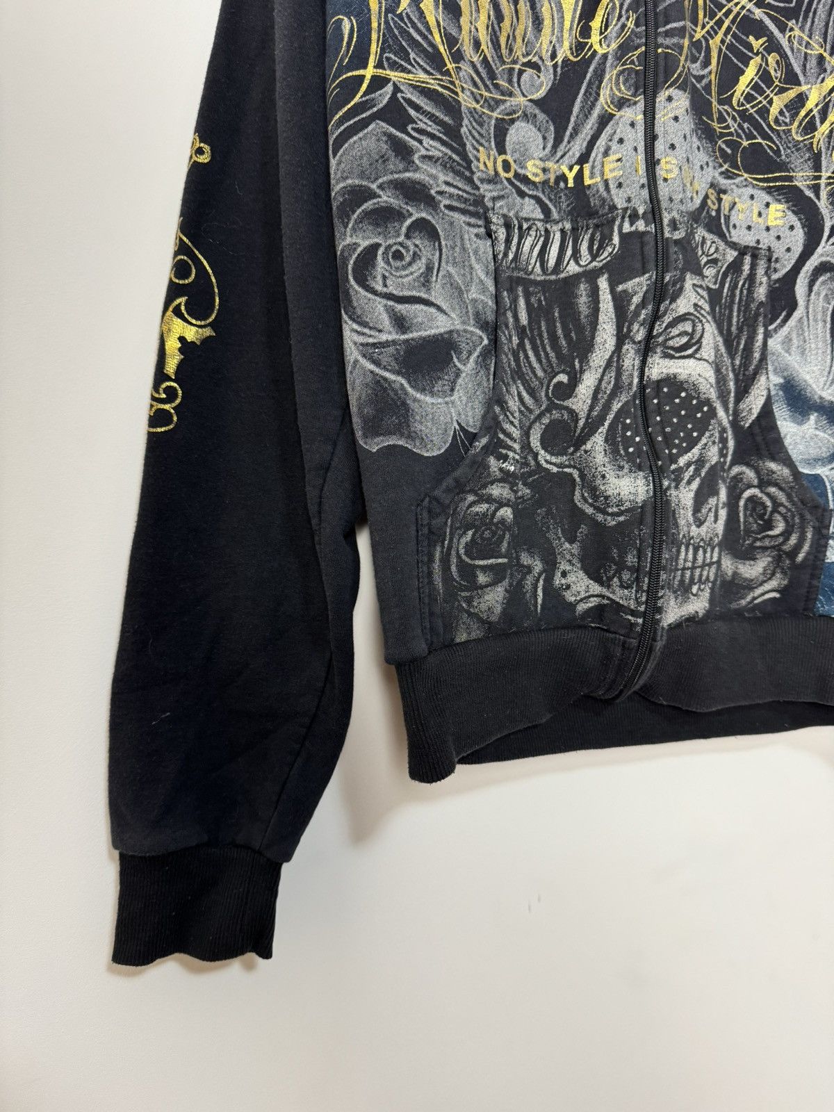 Crazy Vintage Ed hardy Style Y2K zip up hoodie 00s Japanese