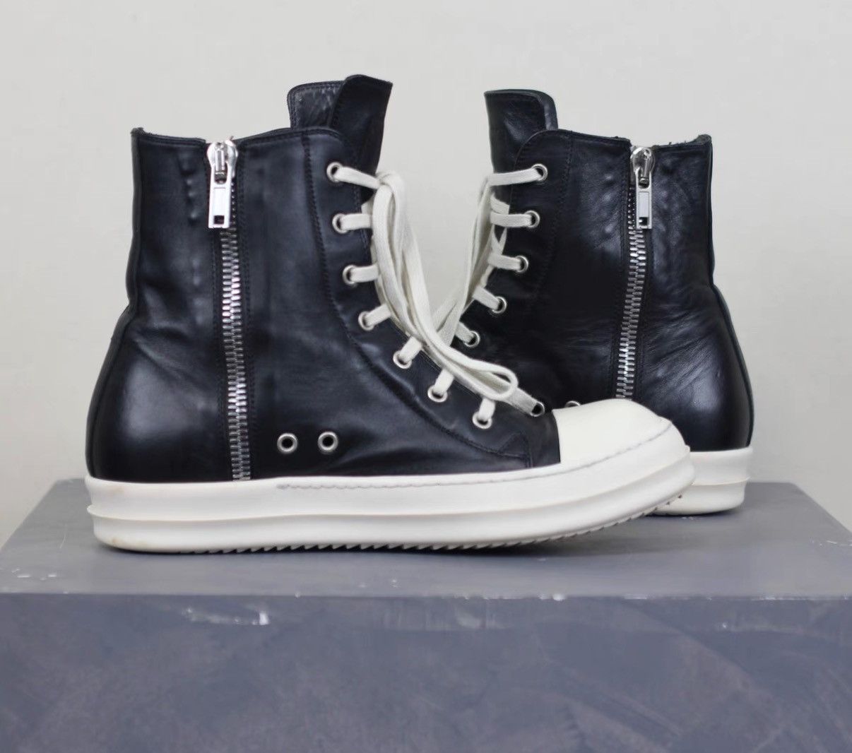 Rick Owens Rick Owens Leather Bubble Converse-Inspired Sneakers Size US 7 / EU 40 - 4 Thumbnail