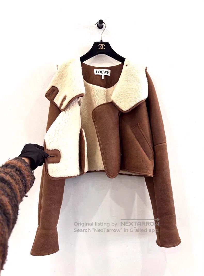 Loewe Loewe Camel Color Sheepskin Jacket with Hood Size XS / US 0-2 / IT 36-38 - 3 Thumbnail