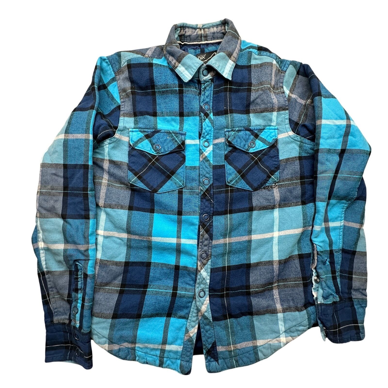 Fox Racing Fox Racing Blue Flannel Button Up Shirt Womens 6 Small Size M / US 6-8 / IT 42-44 - 1 Thumbnail