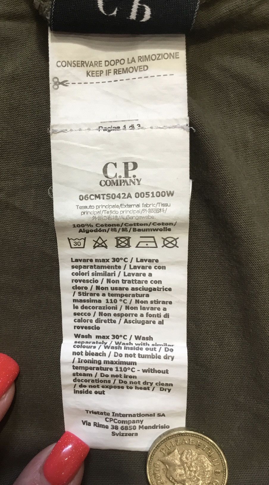 C.P. Company C.P. Company mens cotton t-shirt, size L Khaki Size US L / EU 52-54 / 3 - 9 Thumbnail