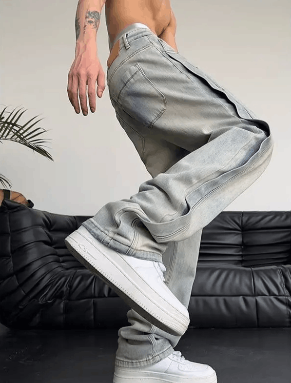 Japanese Brand Retro Washed Baggy Jeans Size US 36 / EU 52 - 1 Thumbnail