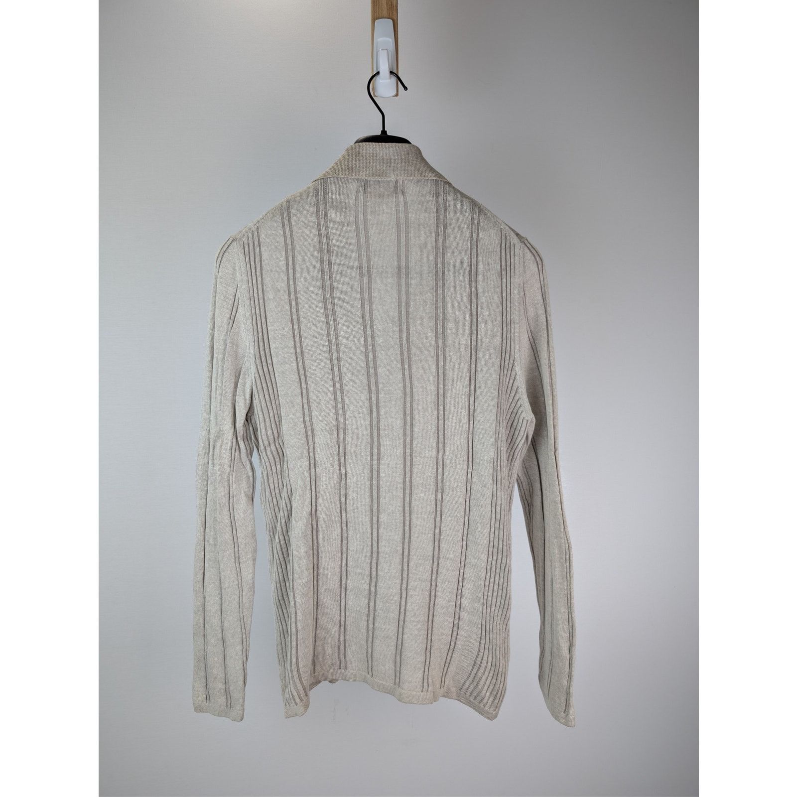 Hermes o1rshd1 CC20 Striped Knit Long-Sleeve Polo Shirt in Beige Size US M / EU 48-50 / 2 - 10 Thumbnail
