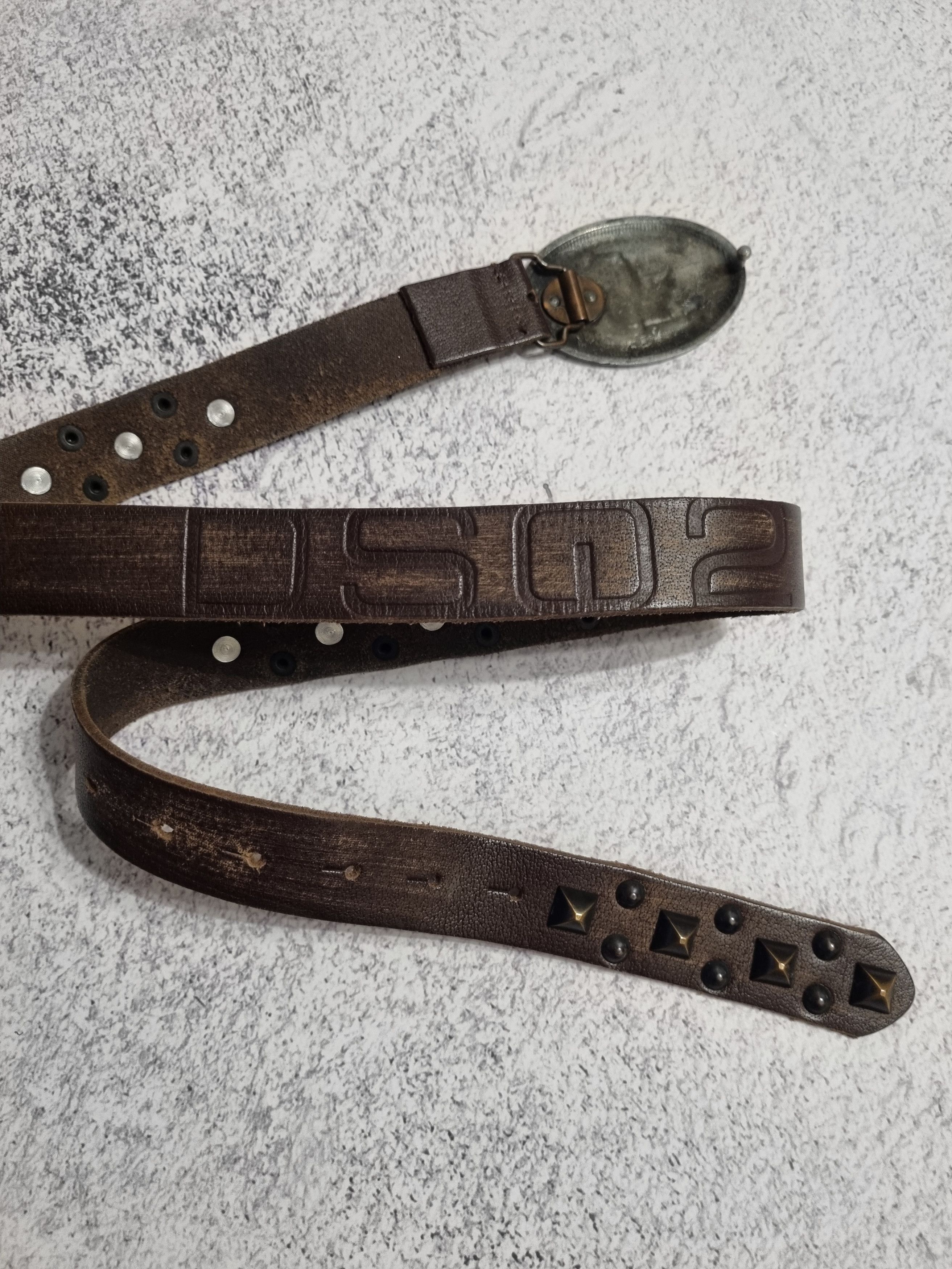 Vintage Vintage Dsquared Logo Leather Studded Belt Size ONE SIZE - 6 Thumbnail