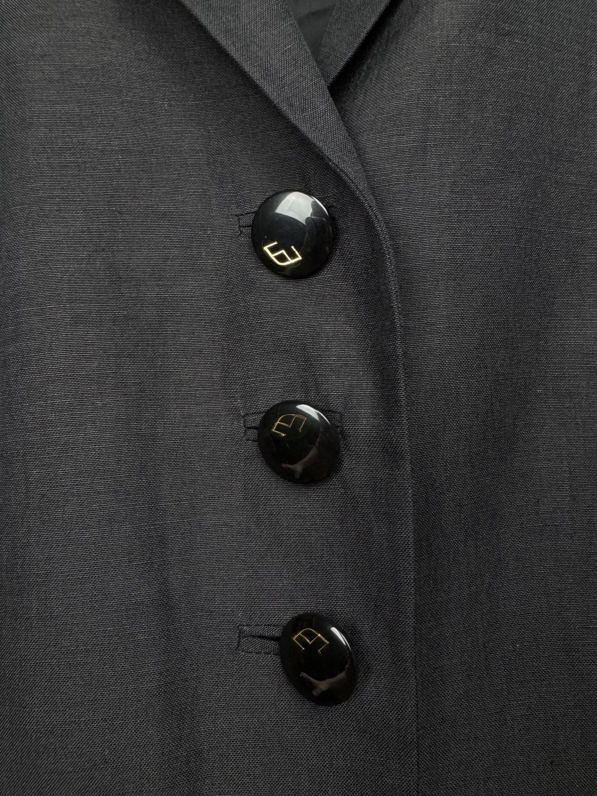 Akris Akris Black V-Neck Short Sleeve Silk Linen Button blazer Size M / US 6-8 / IT 42-44 - 5 Thumbnail