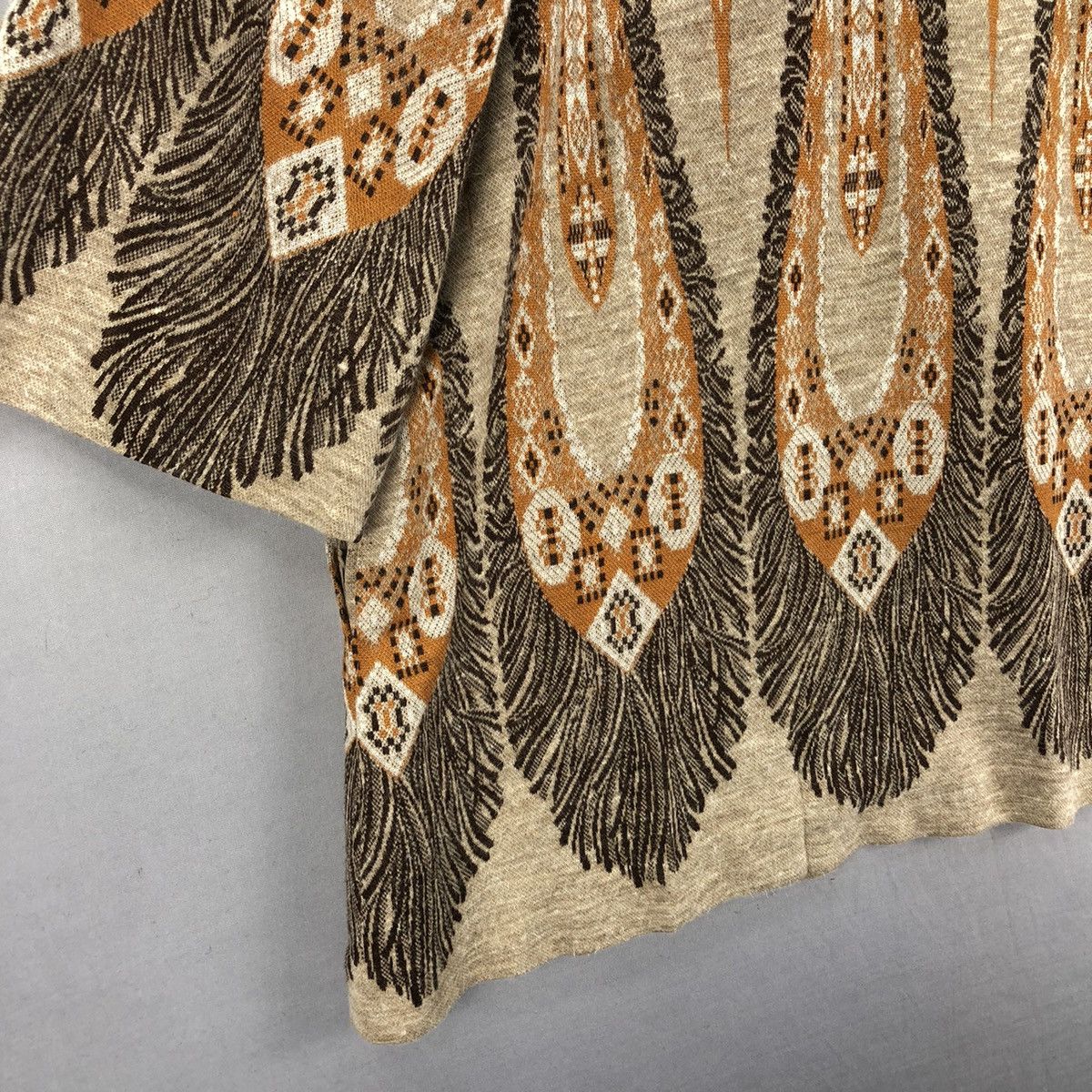 Le Grande Bleu (L.G.B.) Vintage Japanese Brand Flame Native Motif Wool Yukata Kimono Size S / US 4 / IT 40 - 10 Thumbnail