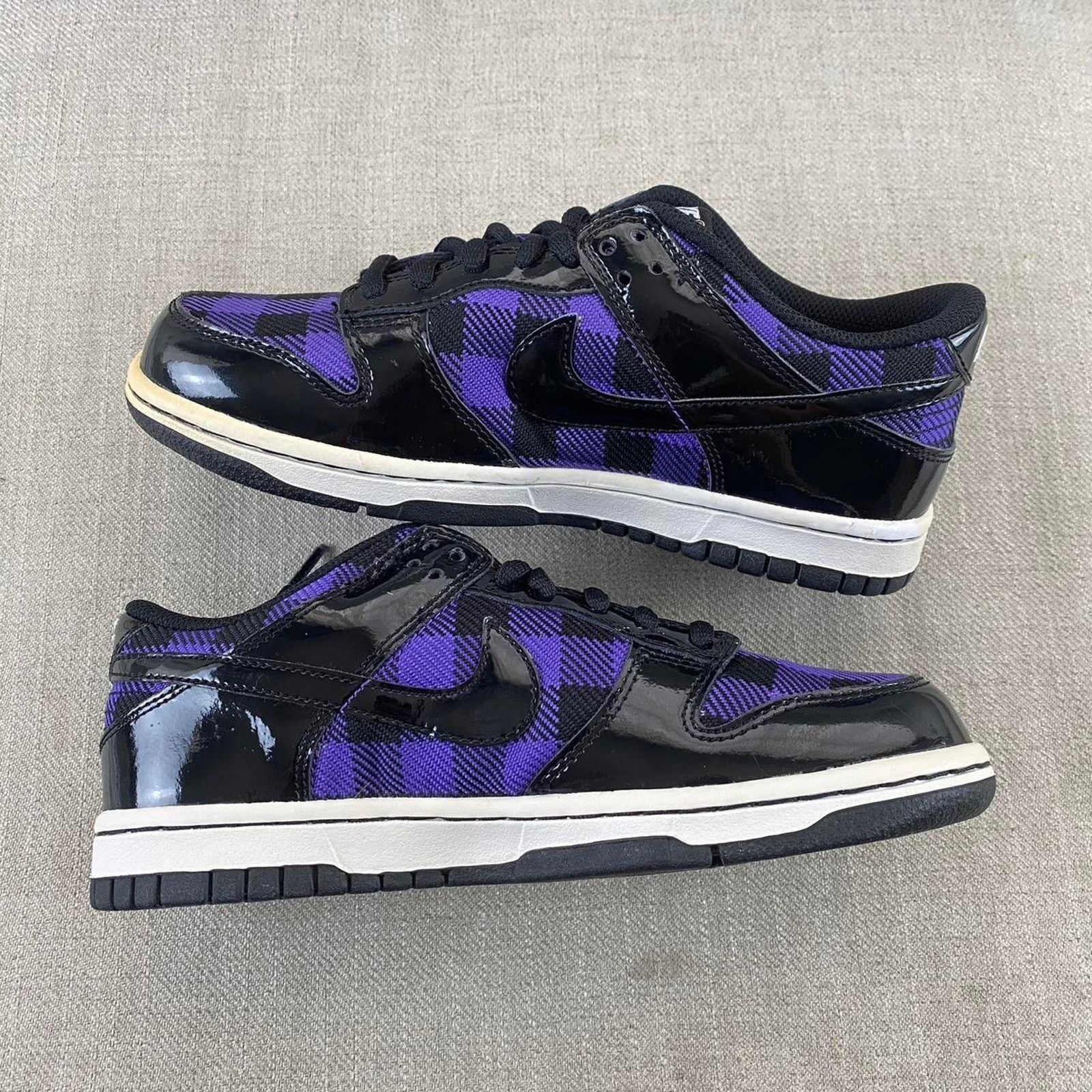 Nike 2010 Nike Dunk Low “Purple Patent Plaid” Size US 5.5 / IT 35.5 - 4 Thumbnail