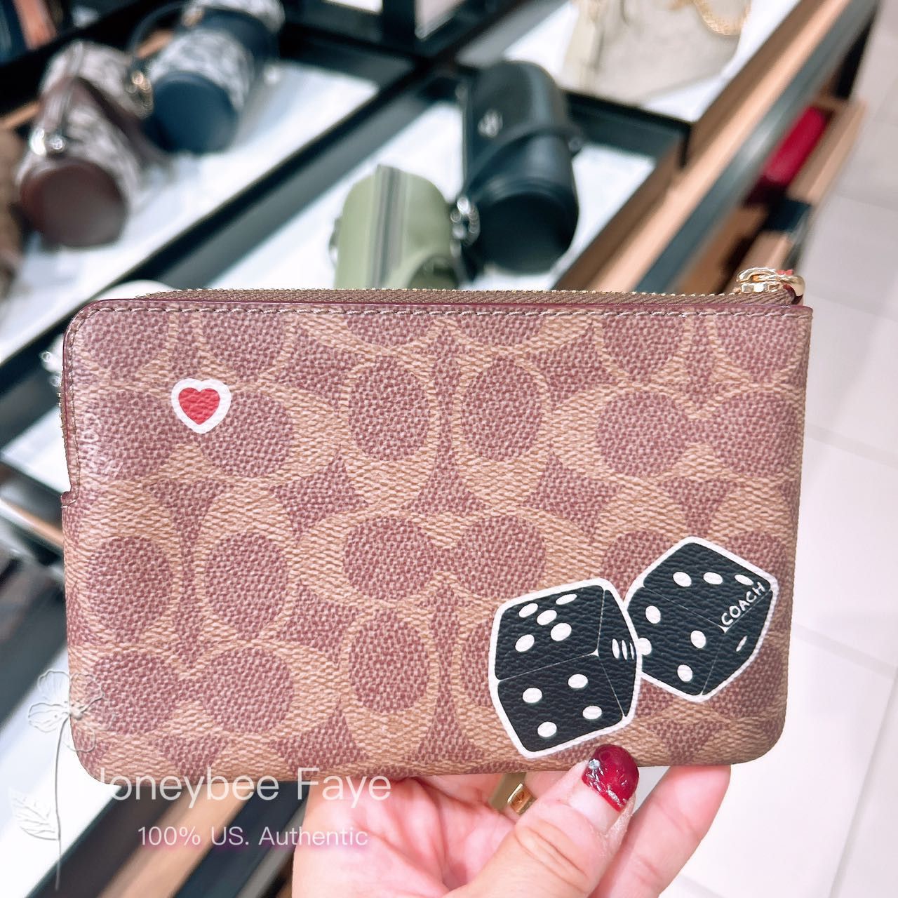 Coach Corner Zip Wristlet In Signature Canvas With Sticker Print Size ONE SIZE - 3 Thumbnail