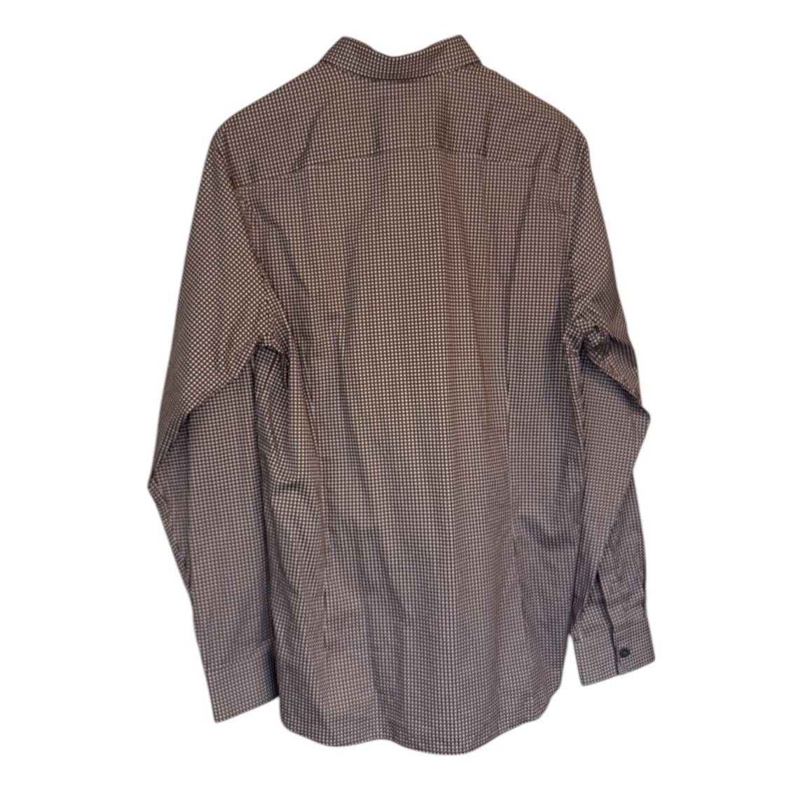 Ted Baker NWT Ted Baker Shirt Men 5 Large Brown Button Up Geometric Size US L / EU 52-54 / 3 - 4 Thumbnail
