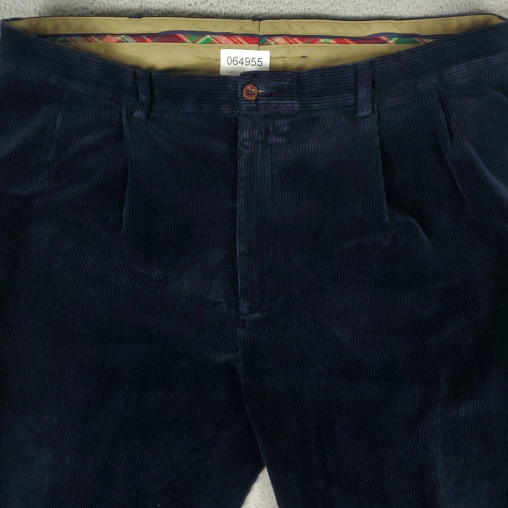 Ralph Lauren Ralph Lauren Pants Mens 40x30 Navy Blue Corduroy Straight Cuffed Pleated Chino Size US 40 / EU 56 - 2 Thumbnail