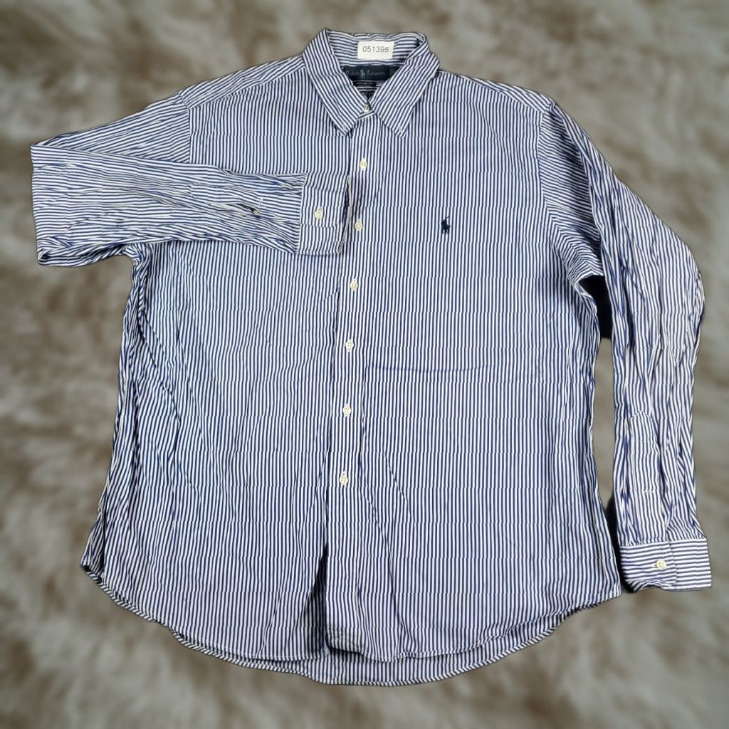 Ralph Lauren Ralph Lauren Shirt Mens 2XL Blue Striped Pony Classic Button-Up Long Sleeve Casual Workwear Size US XXL / EU 58 / 5 - 1 Thumbnail