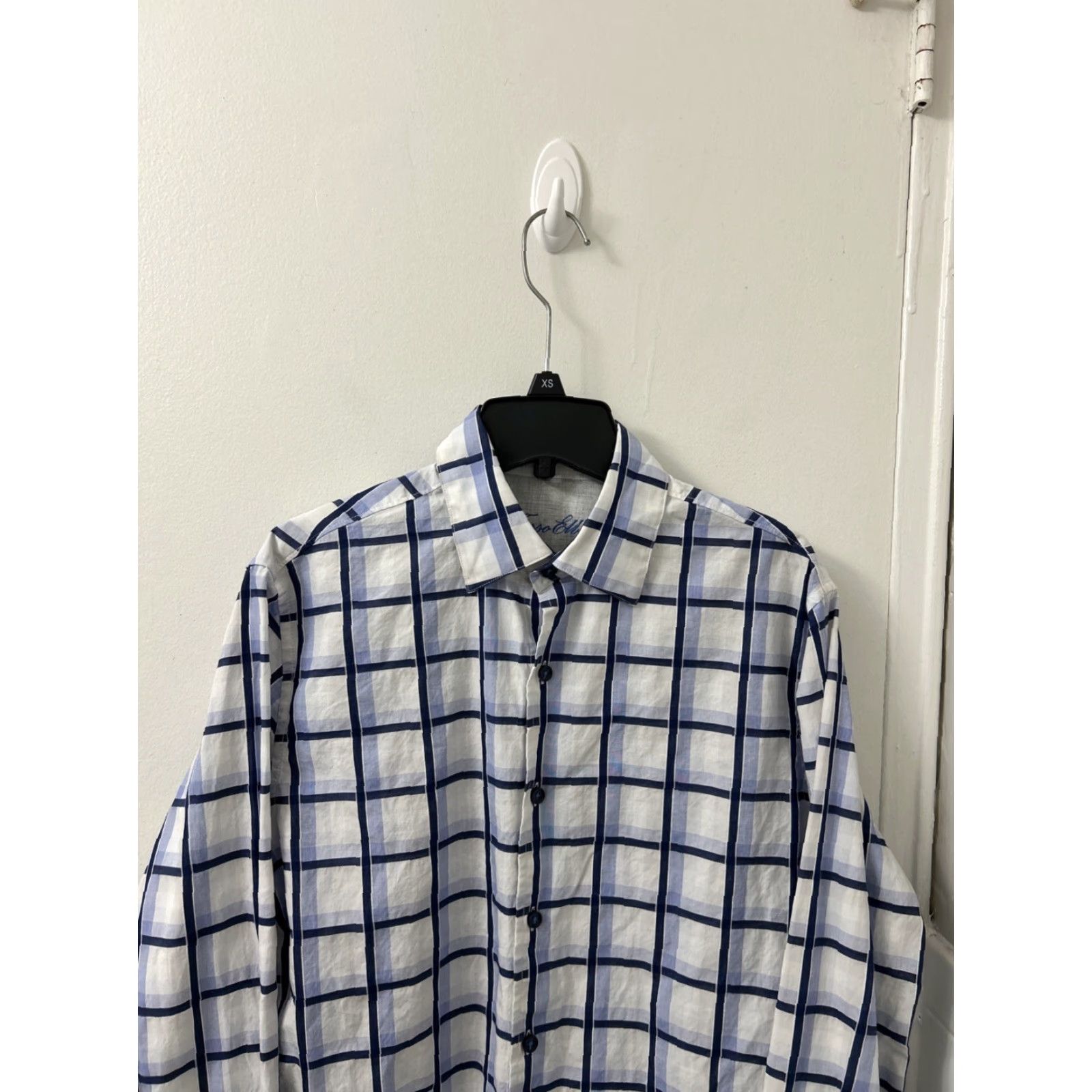 Tasso Elba Tasso Elba Shirt Mens Sz Small Blue White Oxford Plaid Button Down Long Sleeve Size US S / EU 44-46 / 1 - 2 Thumbnail