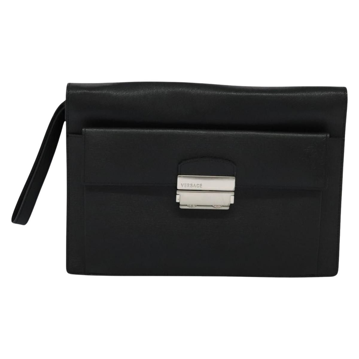 Versace Black Leather Clutch Bag (Pre-Owned) Size ONE SIZE - 1 Thumbnail