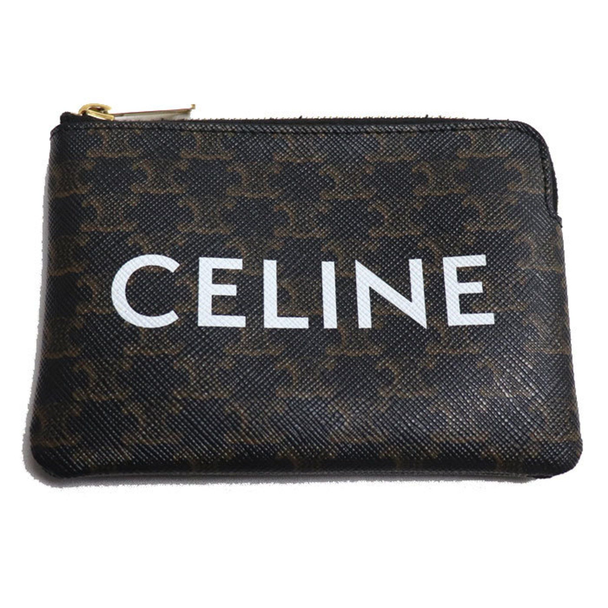 image of Celine Triomphe Coin & Business Card Holder/card Case Wallet/coin Brown 10C662Ca2.38No Ladies, Wome