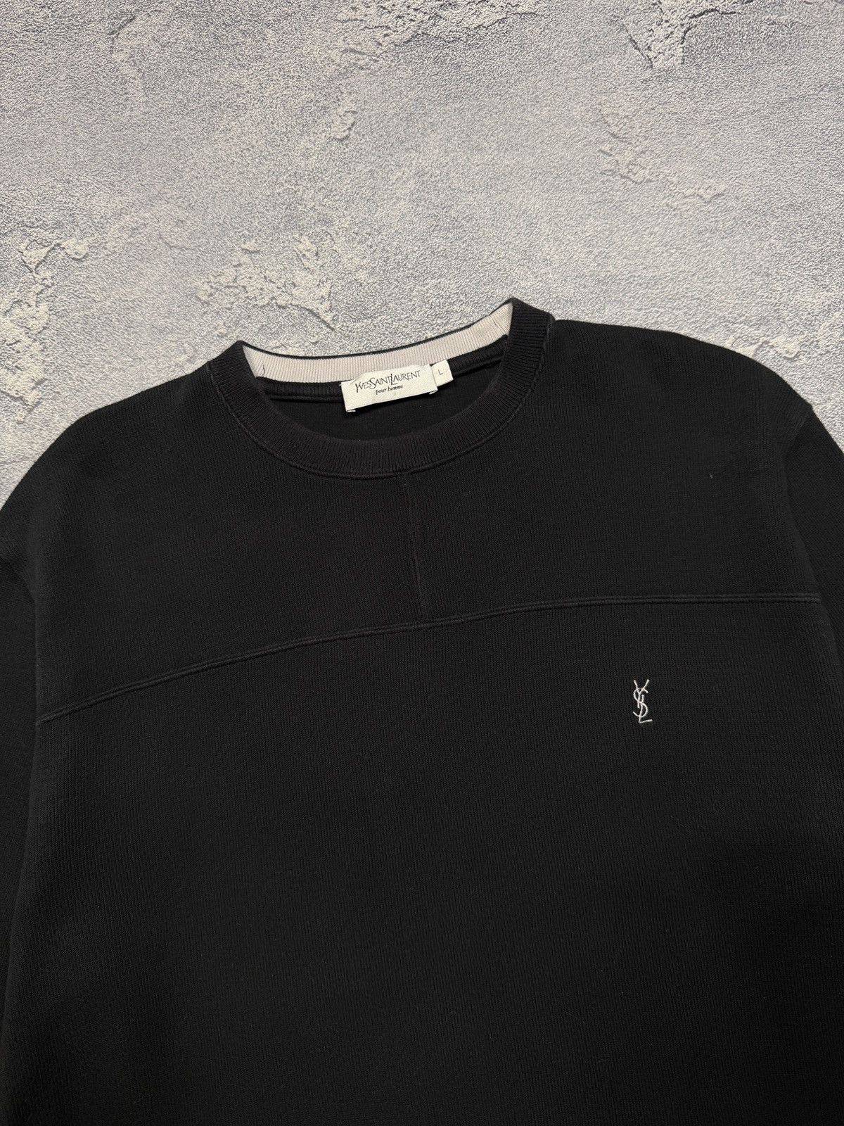 Vintage × Yves Saint Laurent Vintage Yves Saint Laurent black basic sweater Size US L / EU 52-54 / 3 - 2 Thumbnail