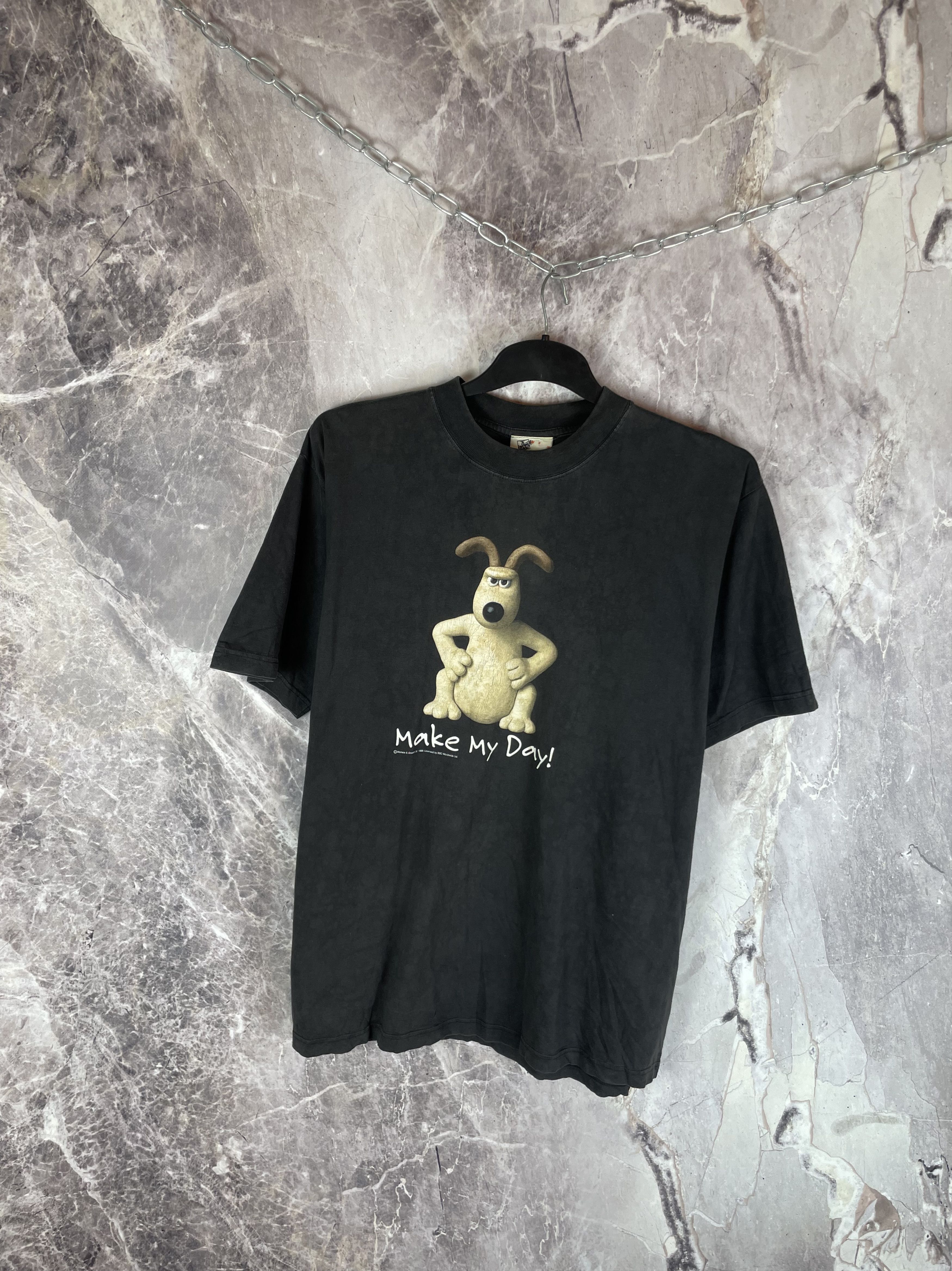 Vintage 1989 Wallace And Gromit Make My Day Dog Vintage T-Shirt Tee Size US XL / EU 56 / 4 - 2 Thumbnail