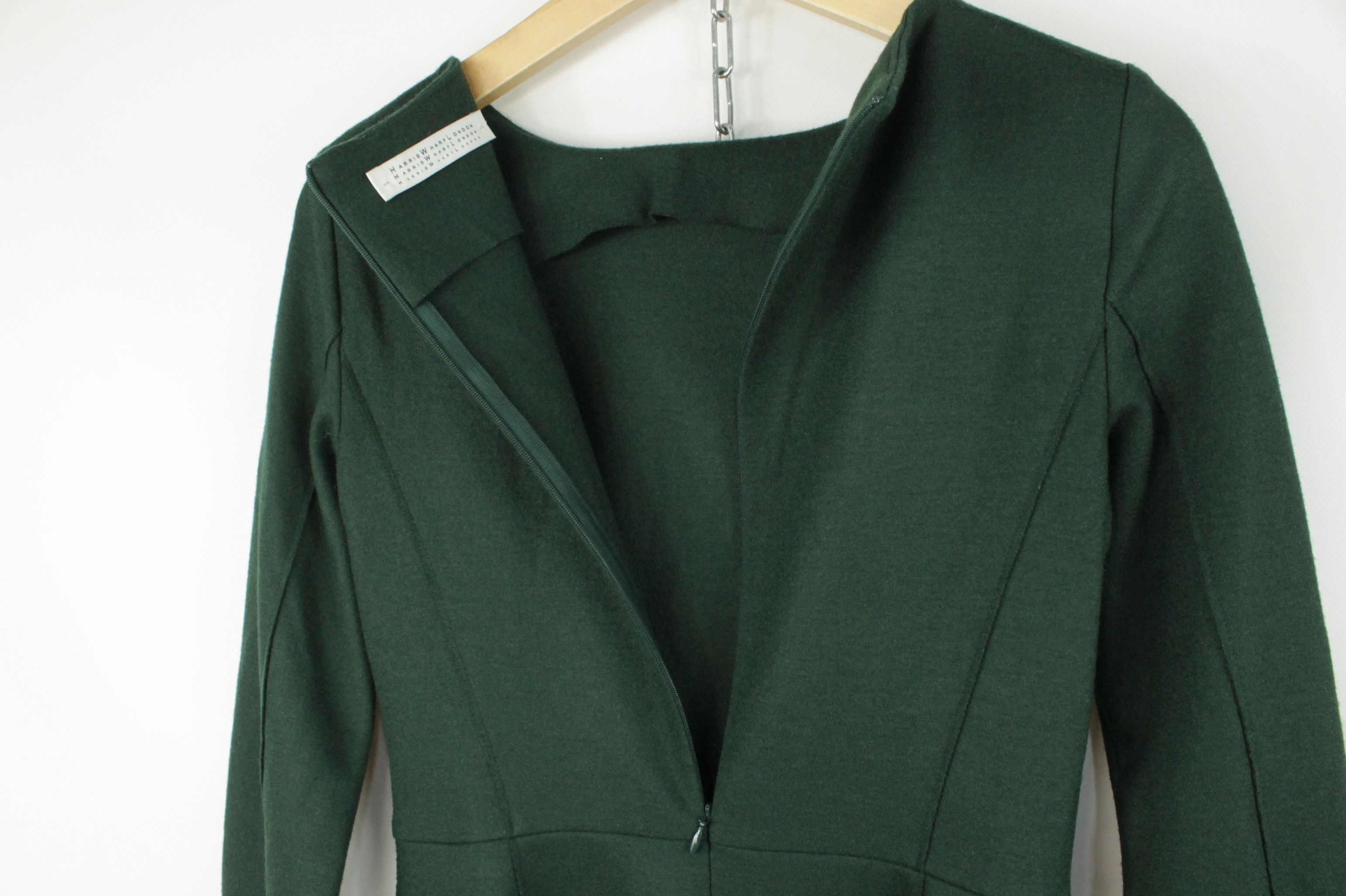 Harris Wharf London Harris Wharf London Knitted Green Wool Sheath Dress Size S / US 4 / IT 40 - 6 Thumbnail