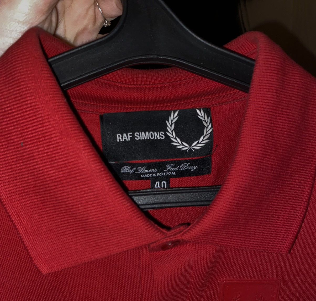 Fred Perry Archive Raf Simons Red Polo T-Shirt Rubber logo Big Pocket Size US M / EU 48-50 / 2 - 10 Thumbnail
