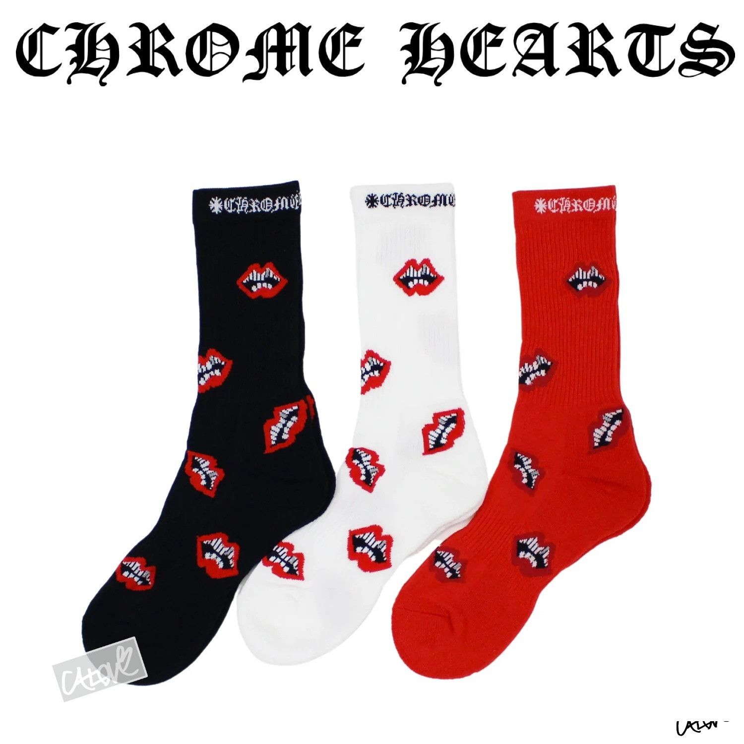 Chrome Hearts PPO Matty Boy 'Chomper' Socks (Set of 3)