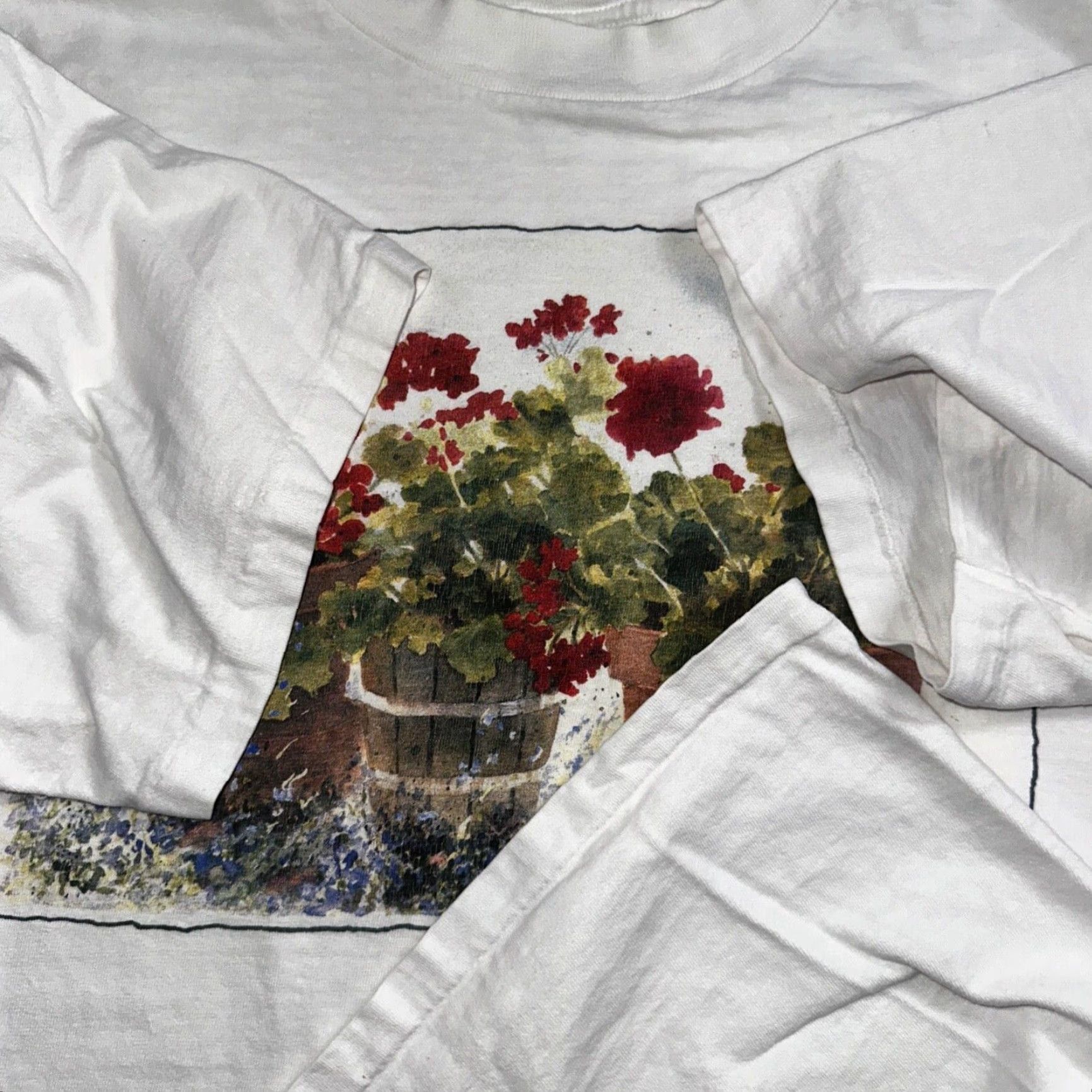 Vintage VINTAGE Oneita T-Shirt Men XL White Crew Neck Short Sleeve Graphic Print 70s 80s 90s USA Art Deco Photograph Aesthetic Chill Art Vintage Shirt Size US XL / EU 56 / 4 - 4 Thumbnail