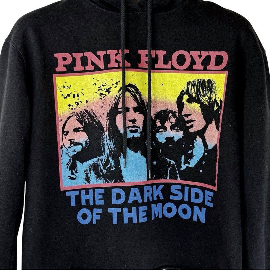 Pink Floyd PINK FLOYD Women's Black Cropped Graphic Hoodie Merch XS Size XS / US 0-2 / IT 36-38 - 2 Thumbnail