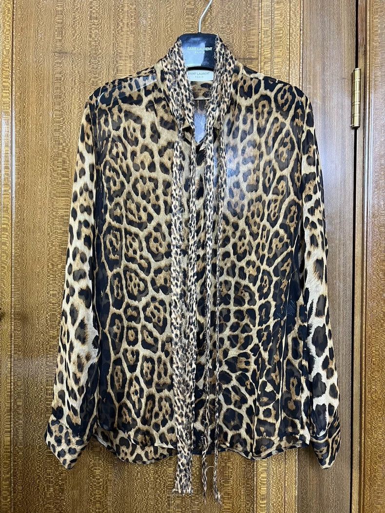 Saint Laurent Paris Saint Laurent Paris 19ss mulberry silk leopard print shirt- Size US XS / EU 42 / 0 - 1 Thumbnail