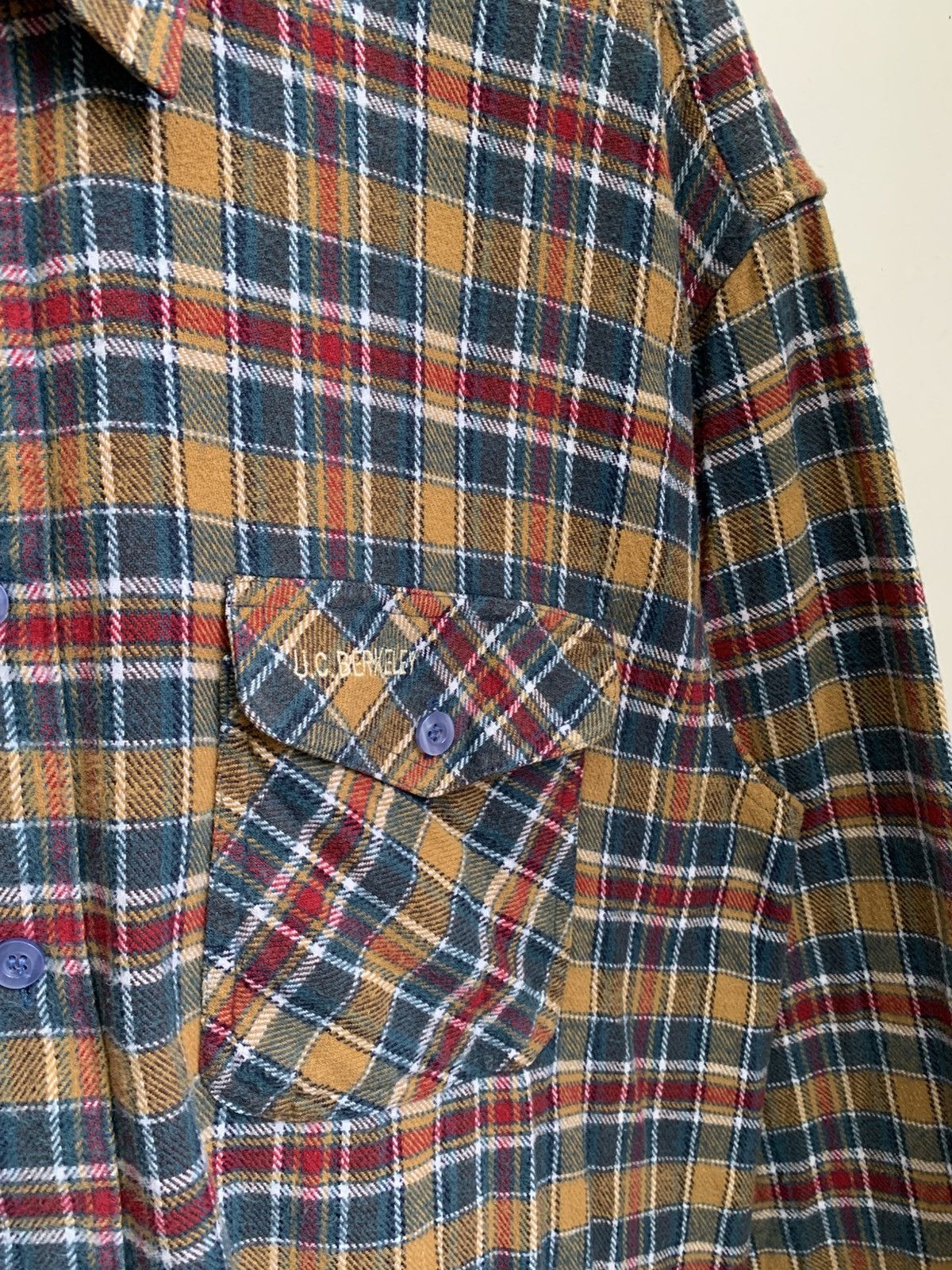 Flannel × Vintage Vintage U.C Berkeley Checkered Tan Flannel Size US L / EU 52-54 / 3 - 4 Thumbnail