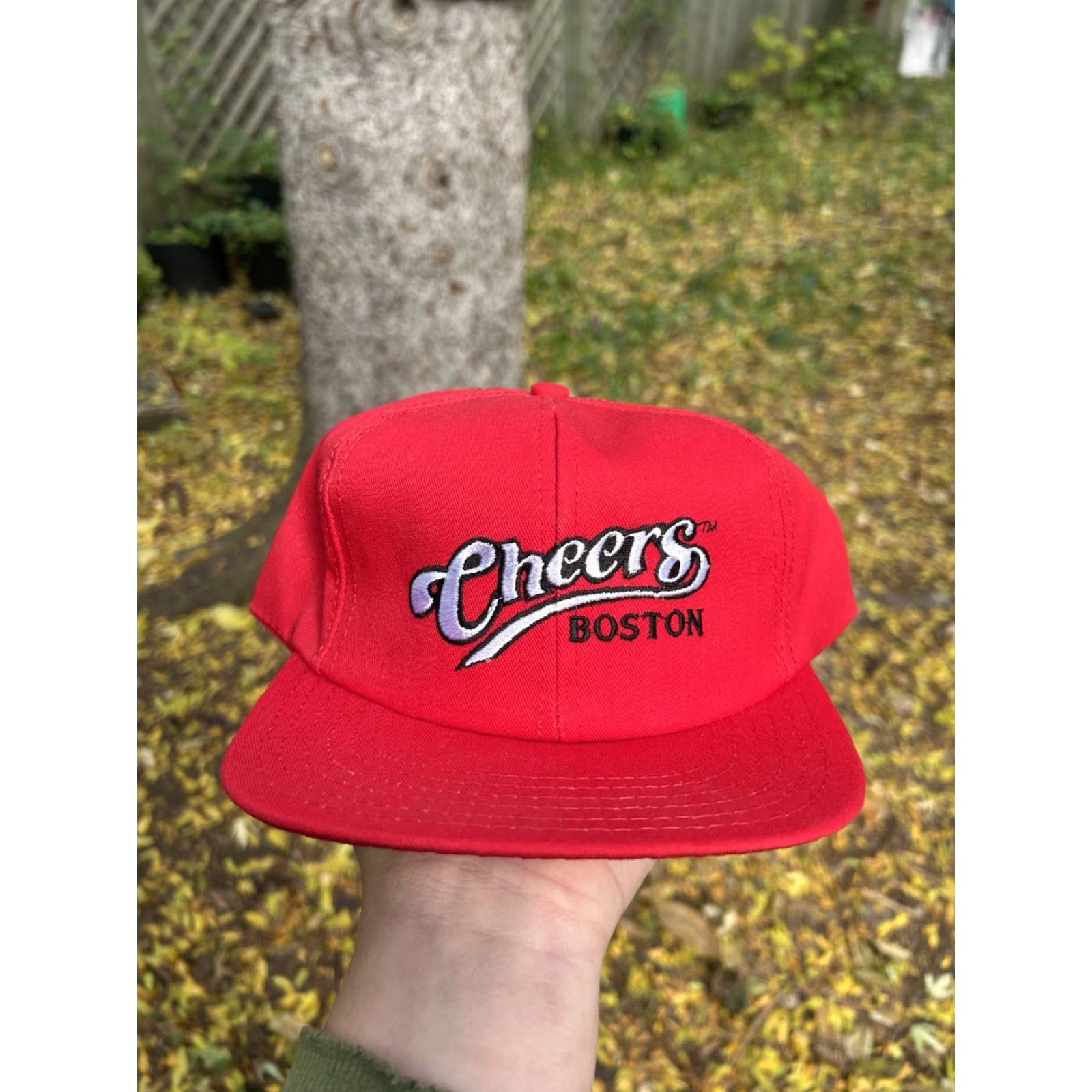 Vintage VINTAGE 90s Boston Snapback Hat Cap Cheers USA Made Red Men Adjustable Snapback Size ONE SIZE - 2 Thumbnail
