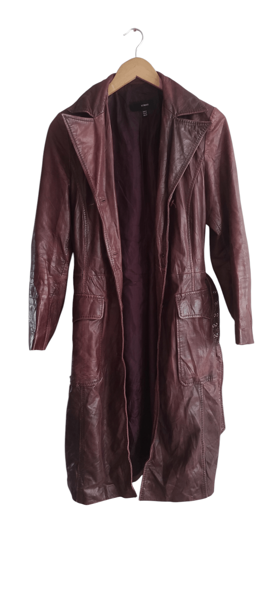 Leather × Zara ZARA Women's Real Leather Belted Trench Coat Size M Size M / US 6-8 / IT 42-44 - 2 Thumbnail