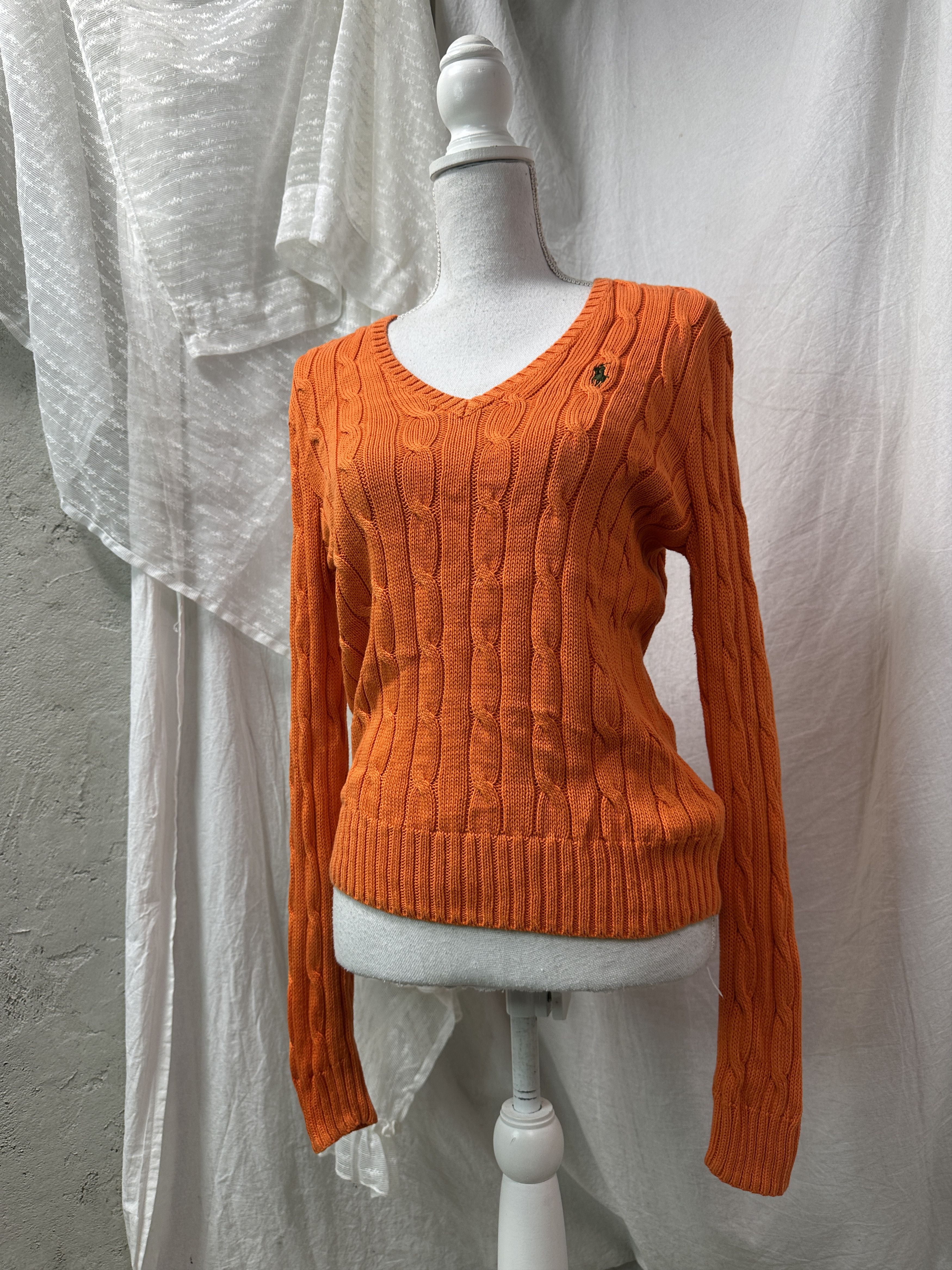 Vintage Cable Knitted Polo Ralph Lauren Sweater 00s