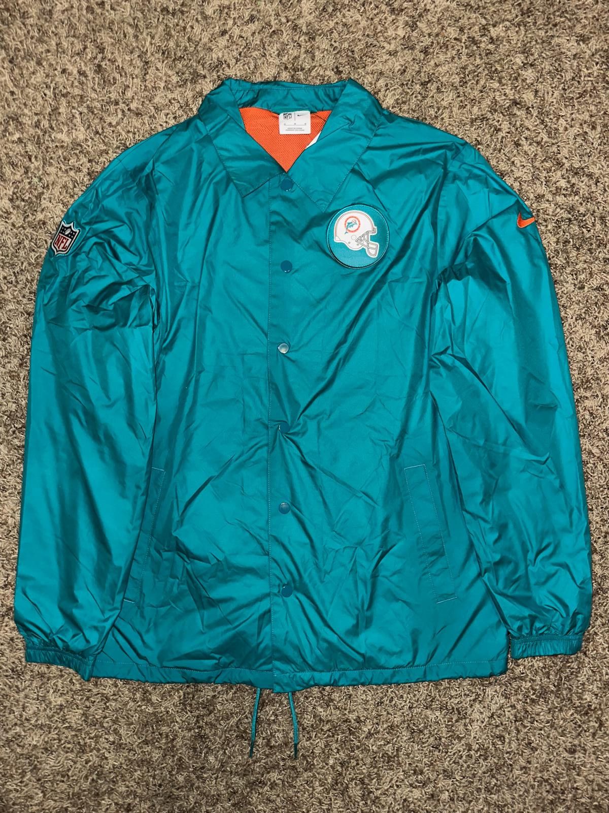 Nike Nike Men's Miami Dolphins Aqua Sideline Coaches Performance Full-Snap Jacket Size US M / EU 48-50 / 2 - 1 Thumbnail