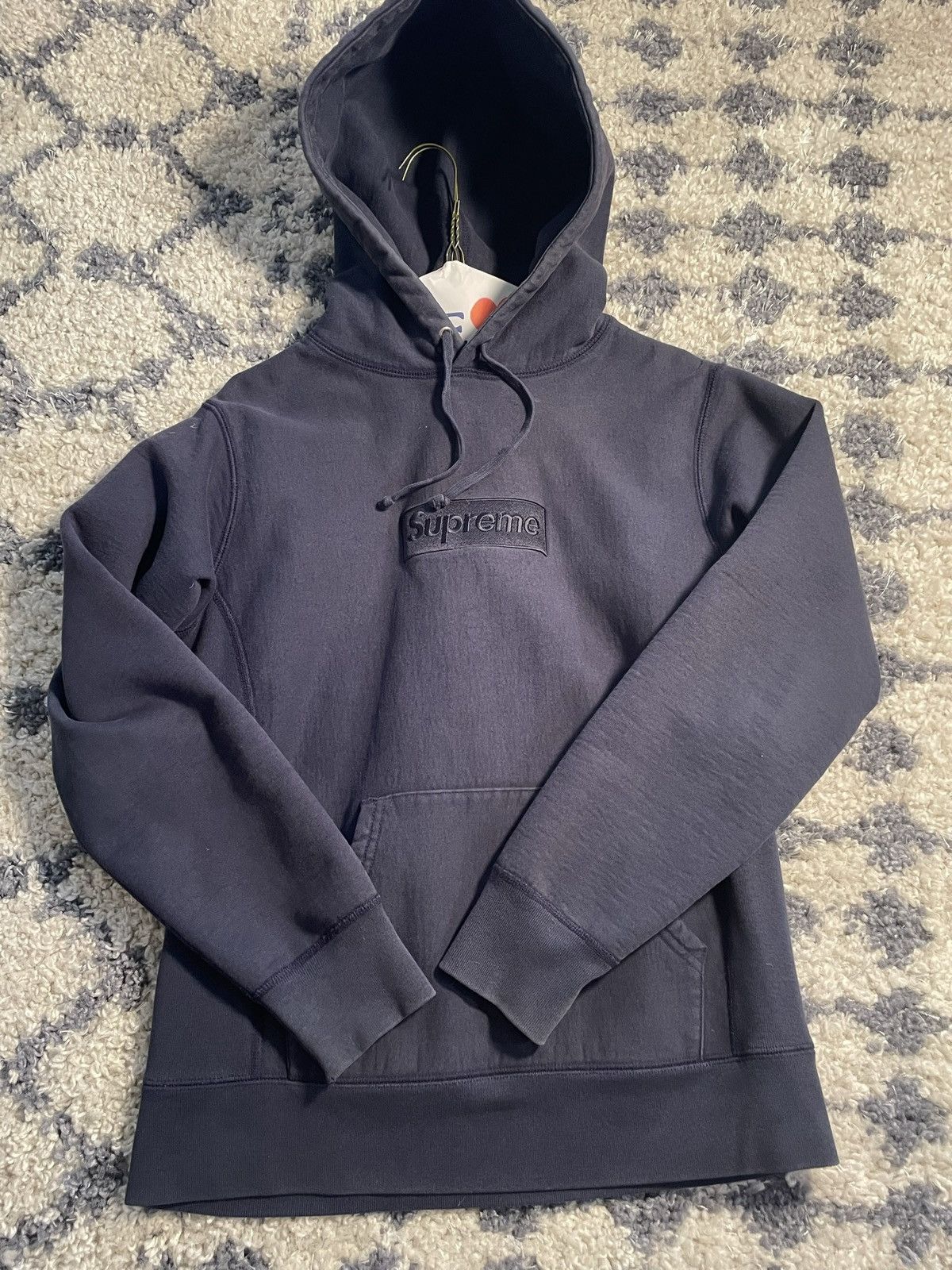 Supreme FW14 Navy Tonal Supreme Box Logo Hoodie Size US S / EU 44-46 / 1 - 10 Thumbnail