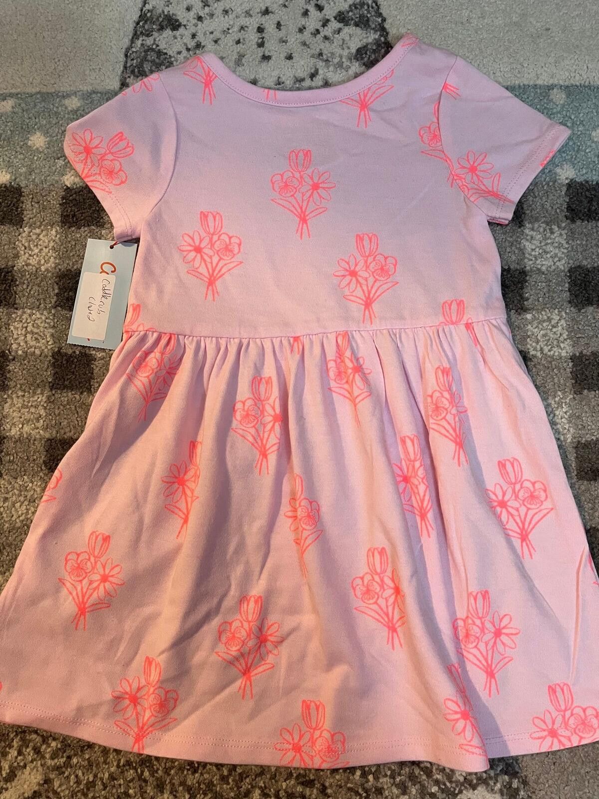 Other Girls 3T Pink Floral Dress NWT Short Sleeve Flowy Size ONE SIZE - 4 Thumbnail