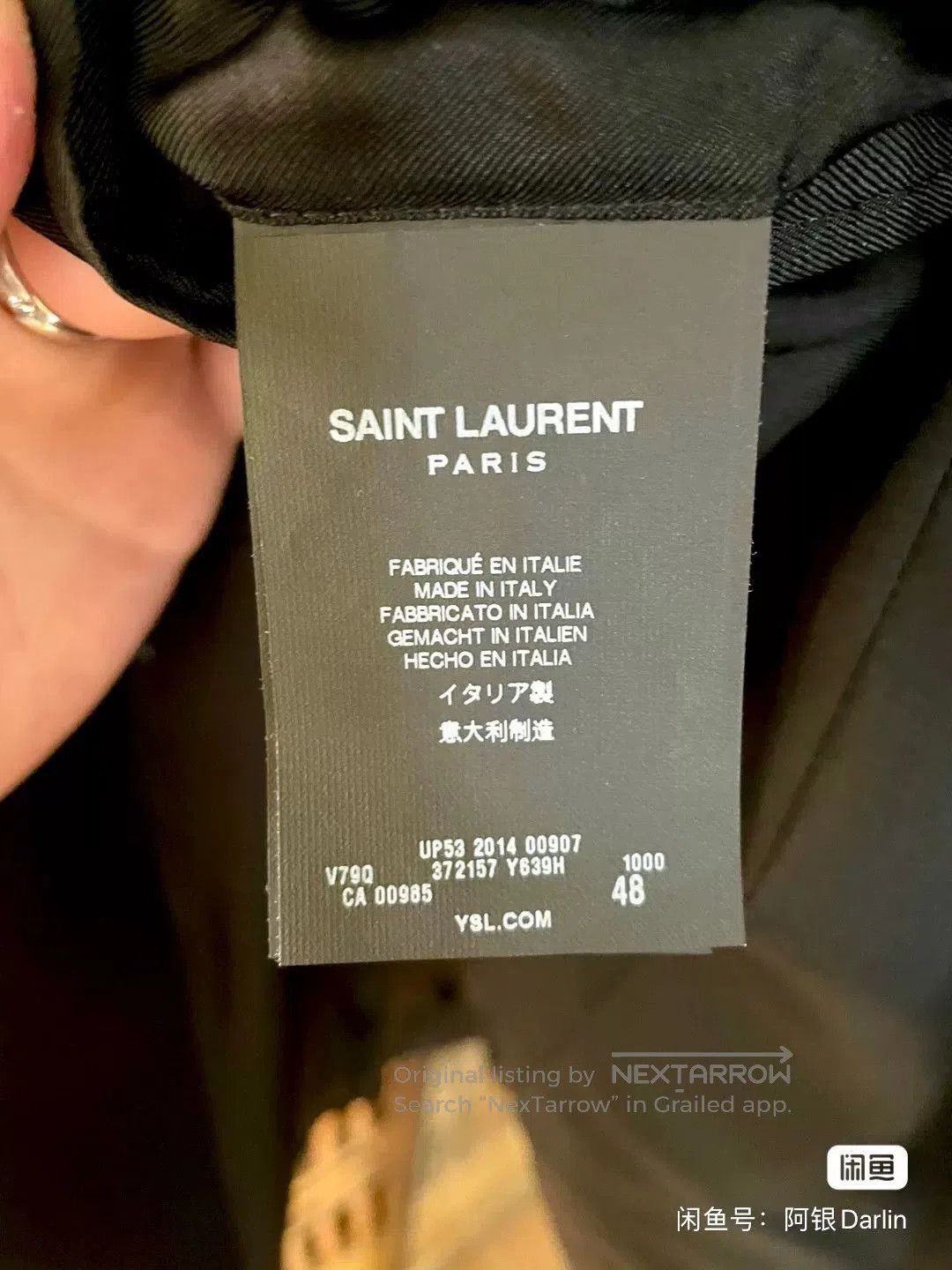 Saint Laurent Paris Saint Laurent One-of-a-Kind Black Blazer. Size US S / EU 44-46 / 1 - 5 Thumbnail