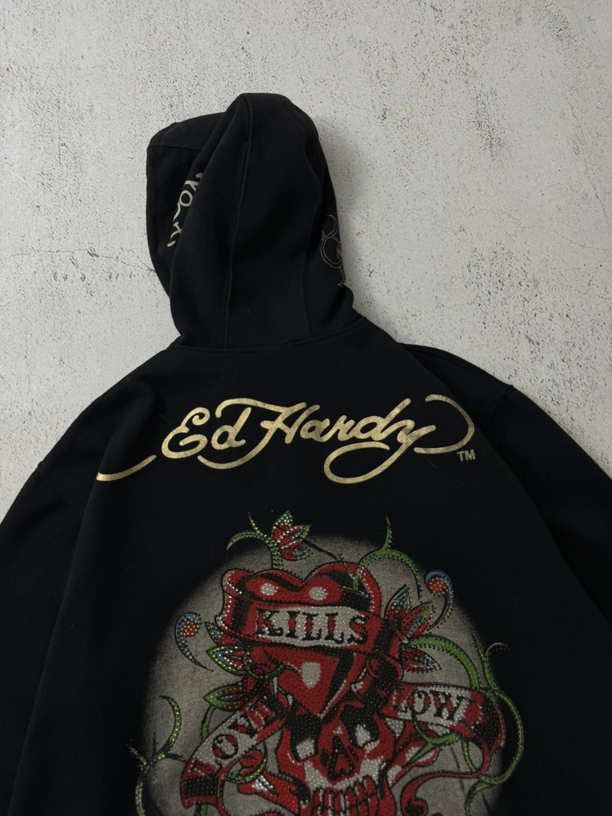 Christian Audigier × Ed Hardy × Vintage Ed Hardy Christian Audigier Y2K Vintage Zip Hoodie Size US M / EU 48-50 / 2 - 4 Thumbnail