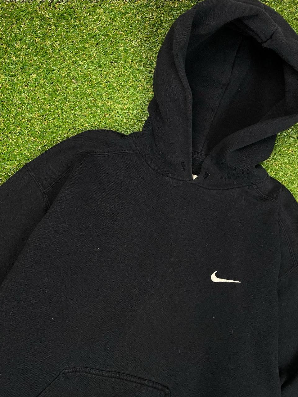 Nike × Vintage Vintage Nike 90s Washed Black y2k Hoodie Size US M / EU 48-50 / 2 - 2 Thumbnail