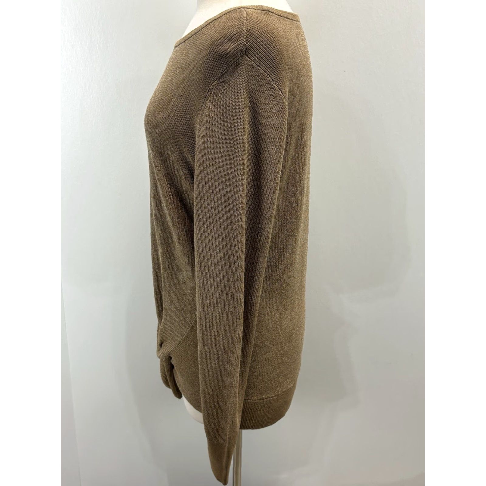 Vintage Chicos Side Twist Sweater Sz 2 US Large Women’s Brown Tunic Classic Size L / US 10 / IT 46 - 2 Thumbnail