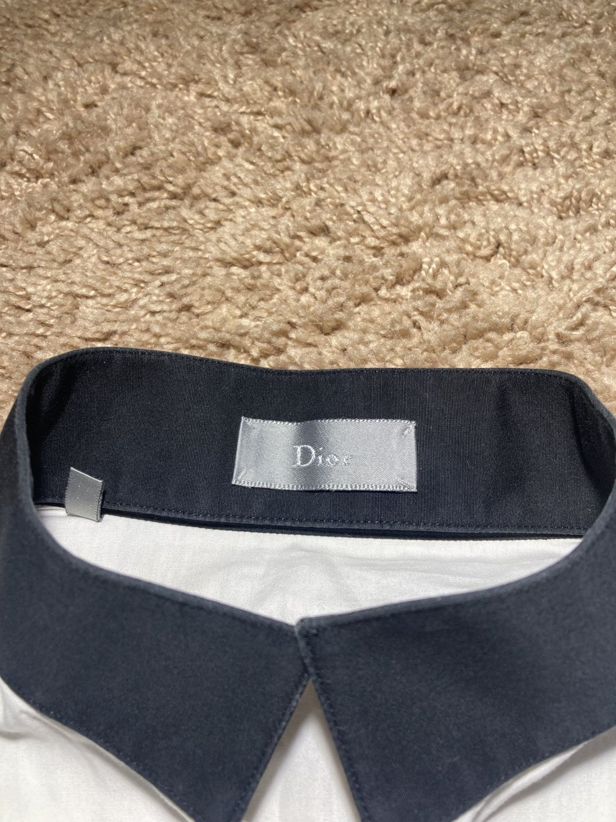 Dior × Hedi Slimane AW07 Dior Navigate Tuxedo Collar Shirt White 2007 37 Hedi S Size US S / EU 44-46 / 1 - 3 Thumbnail
