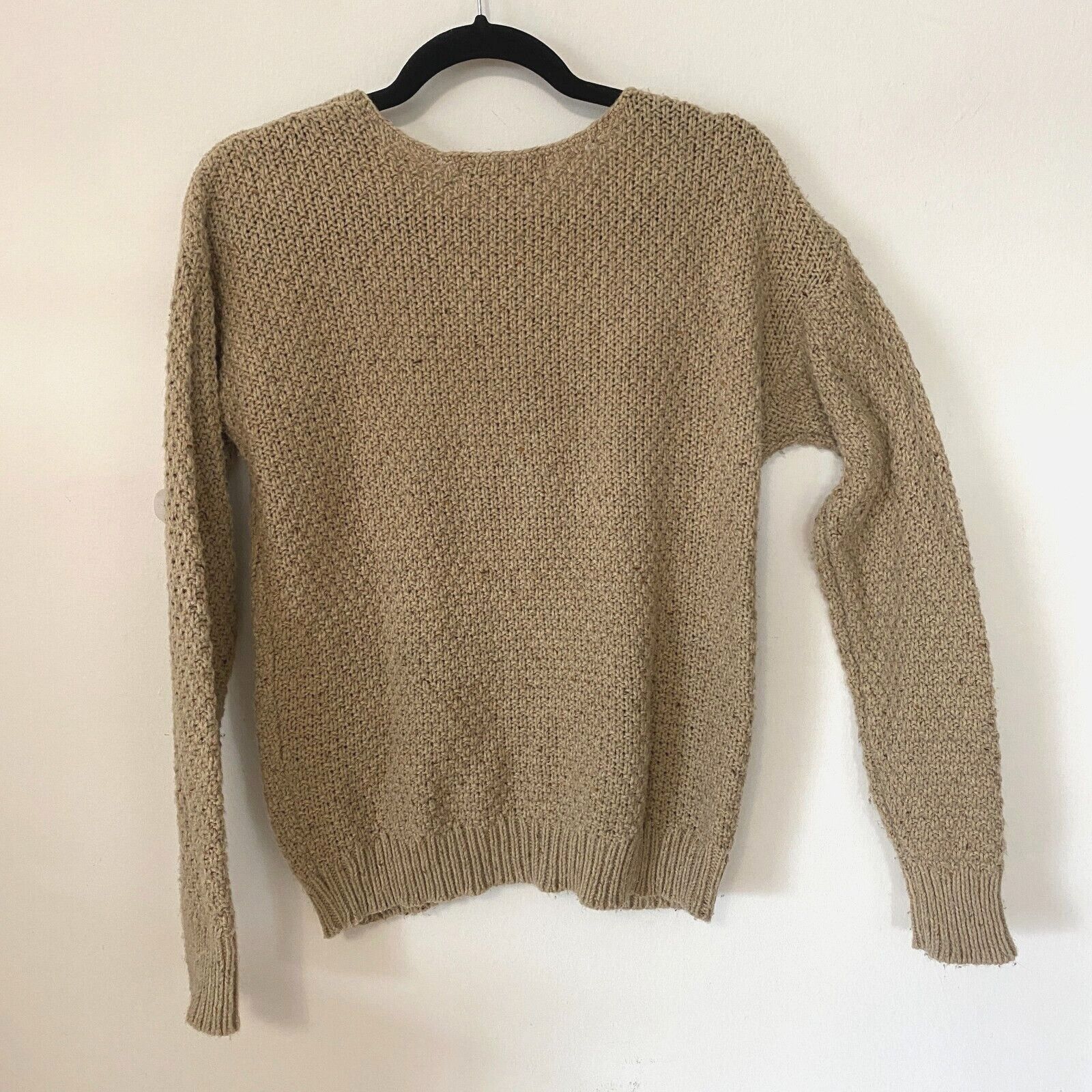 Wildfox Wildfox Weekday Chunky Knit Oatmeal Tan Boxy Sweater Jumper Size S / US 4 / IT 40 - 2 Thumbnail