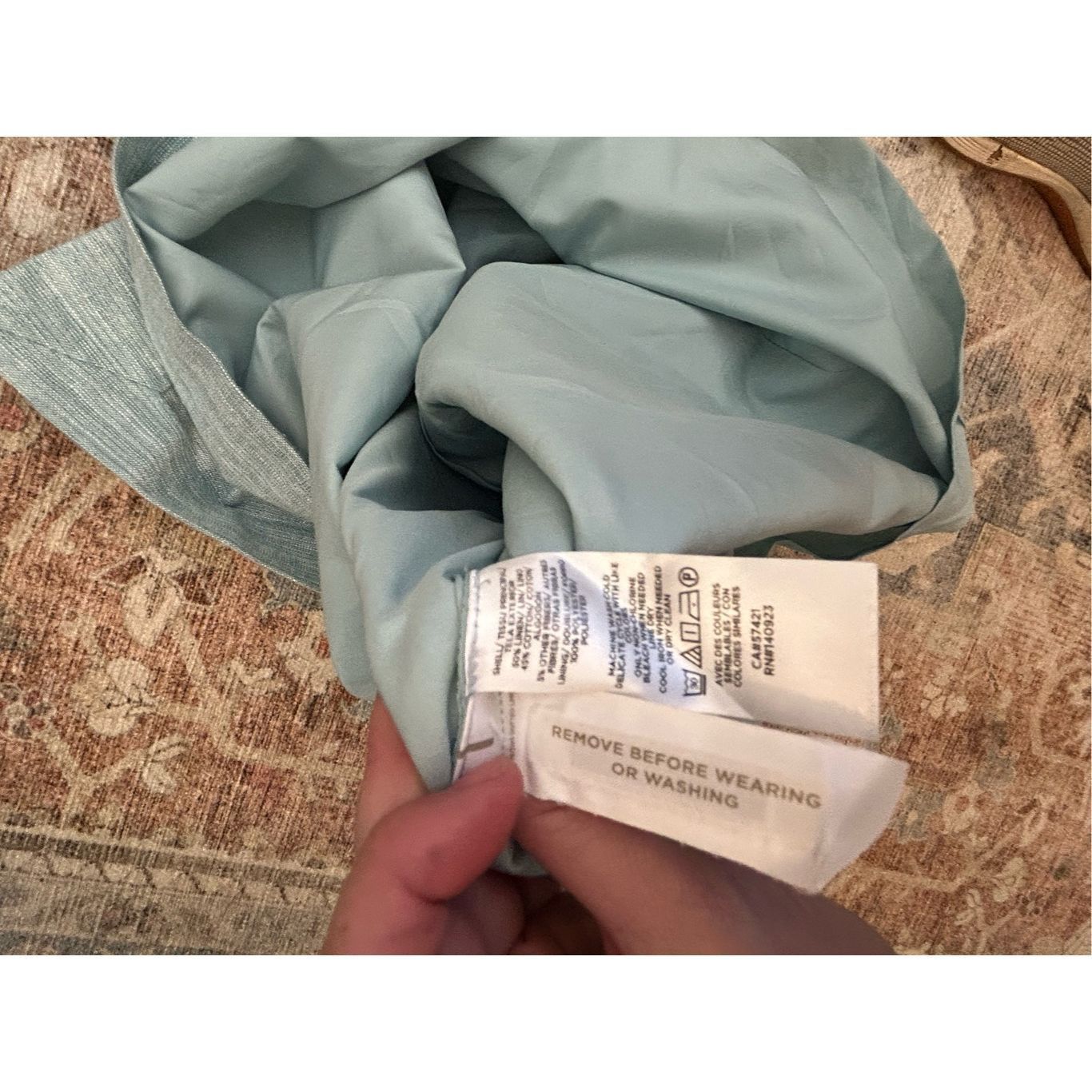 Loft LOFT Linen SEA BLUE W/ SILVER THREADS, Button, Mini Skirt, S Size 30" / US 8 / IT 44 - 8 Thumbnail