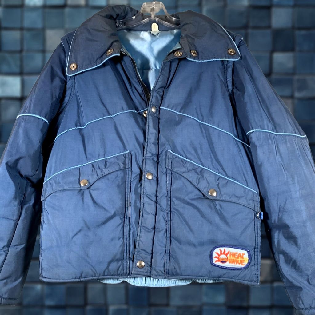 Vintage VINTAGE Heatwave Jacket Mens M Blue Puffer Eagle Applique Made USA 70s Size US M / EU 48-50 / 2 - 1 Thumbnail