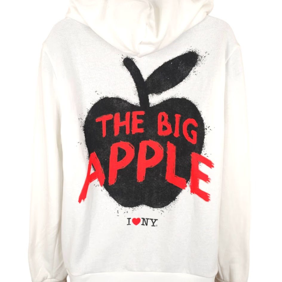 Apple I Love New York City Sweatshirt Hoodie Mens Size Large White The Big Apple NYC Size US L / EU 52-54 / 3 - 4 Thumbnail