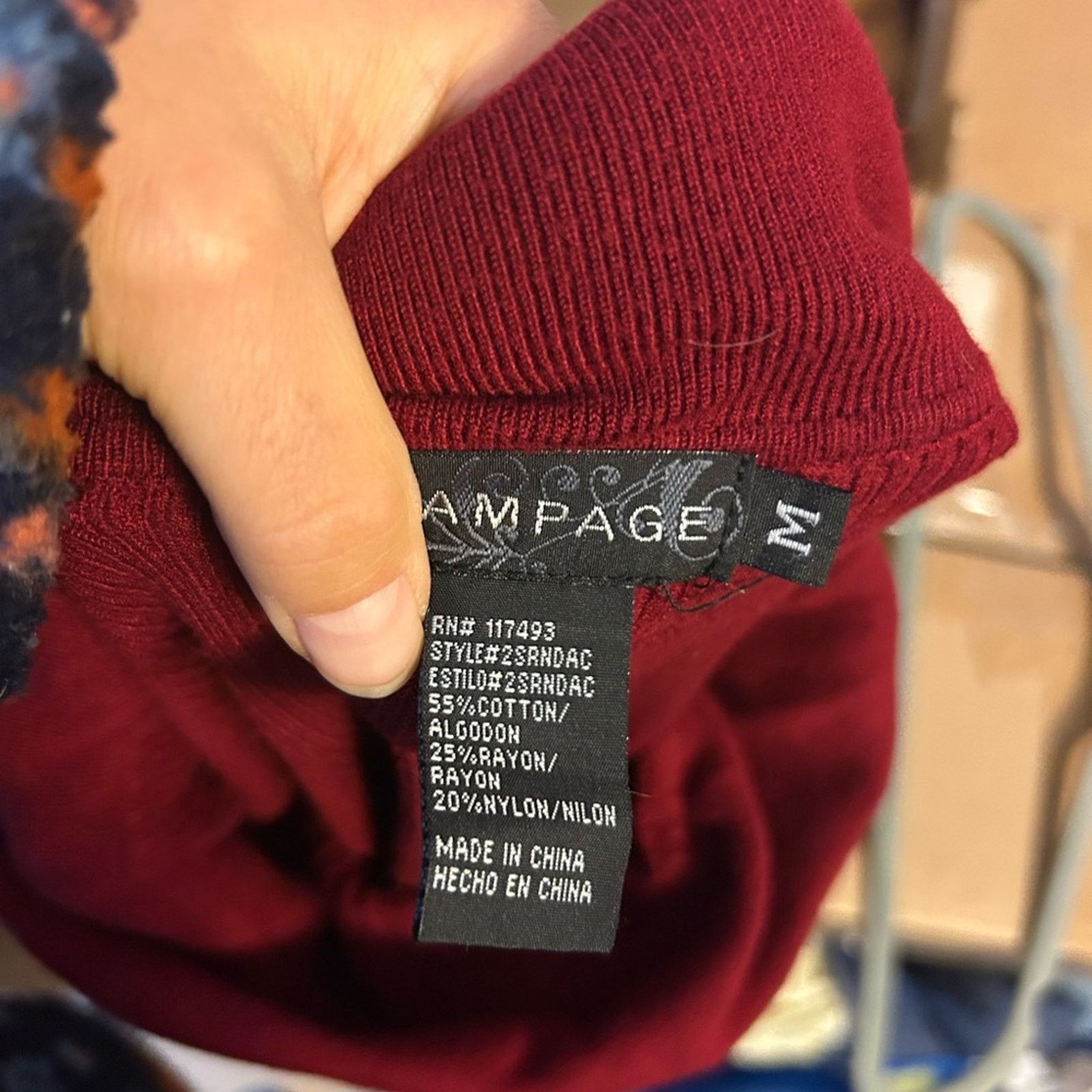 Other Rampage Red Y2K Cable Knit Cowl Neck Sweater Size M / US 6-8 / IT 42-44 - 3 Thumbnail