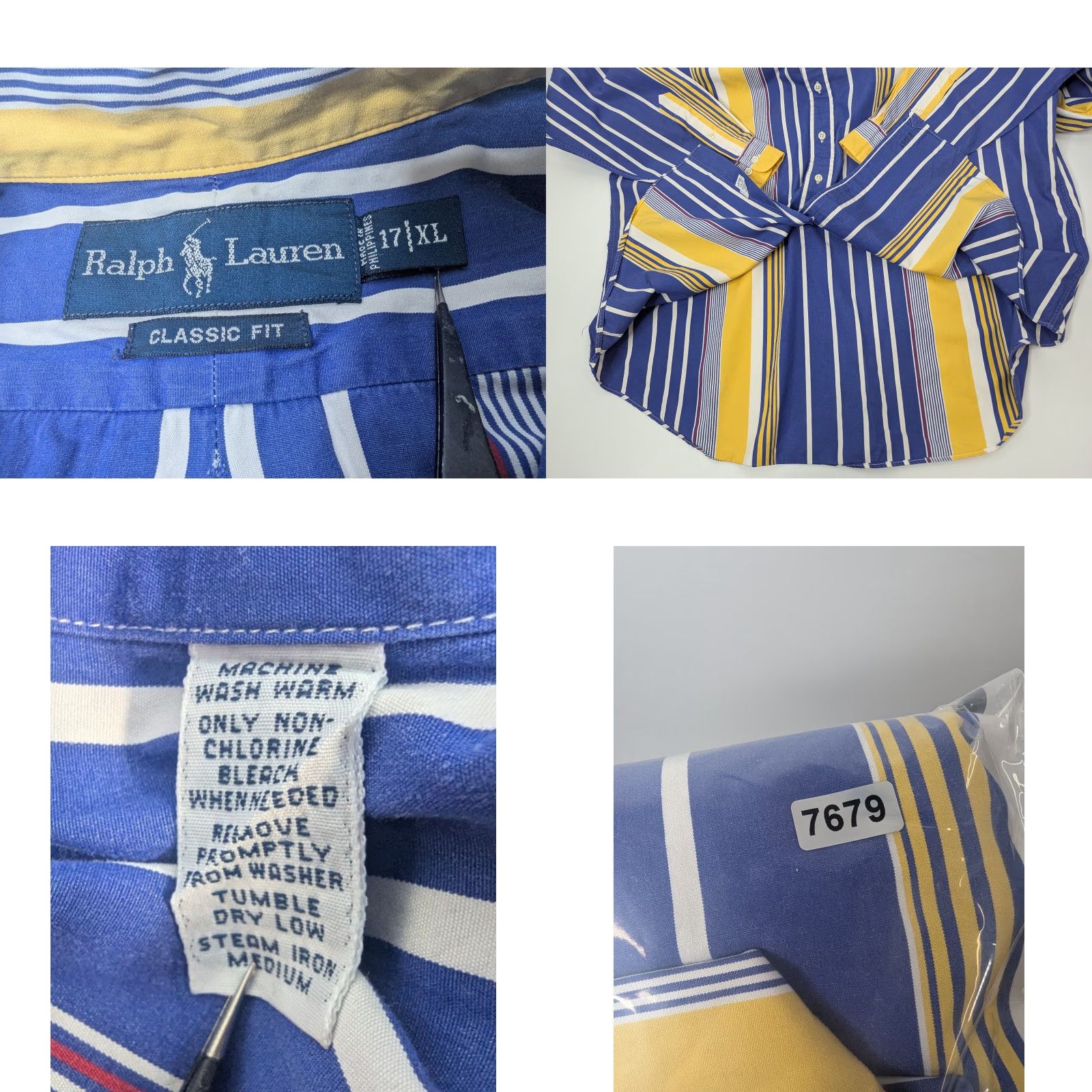 Ralph Lauren Ralph Lauren Shirt XL Classic Fit Button-Down Striped Cotton Blue Yellow Casual Men Size US XL / EU 56 / 4 - 9 Thumbnail