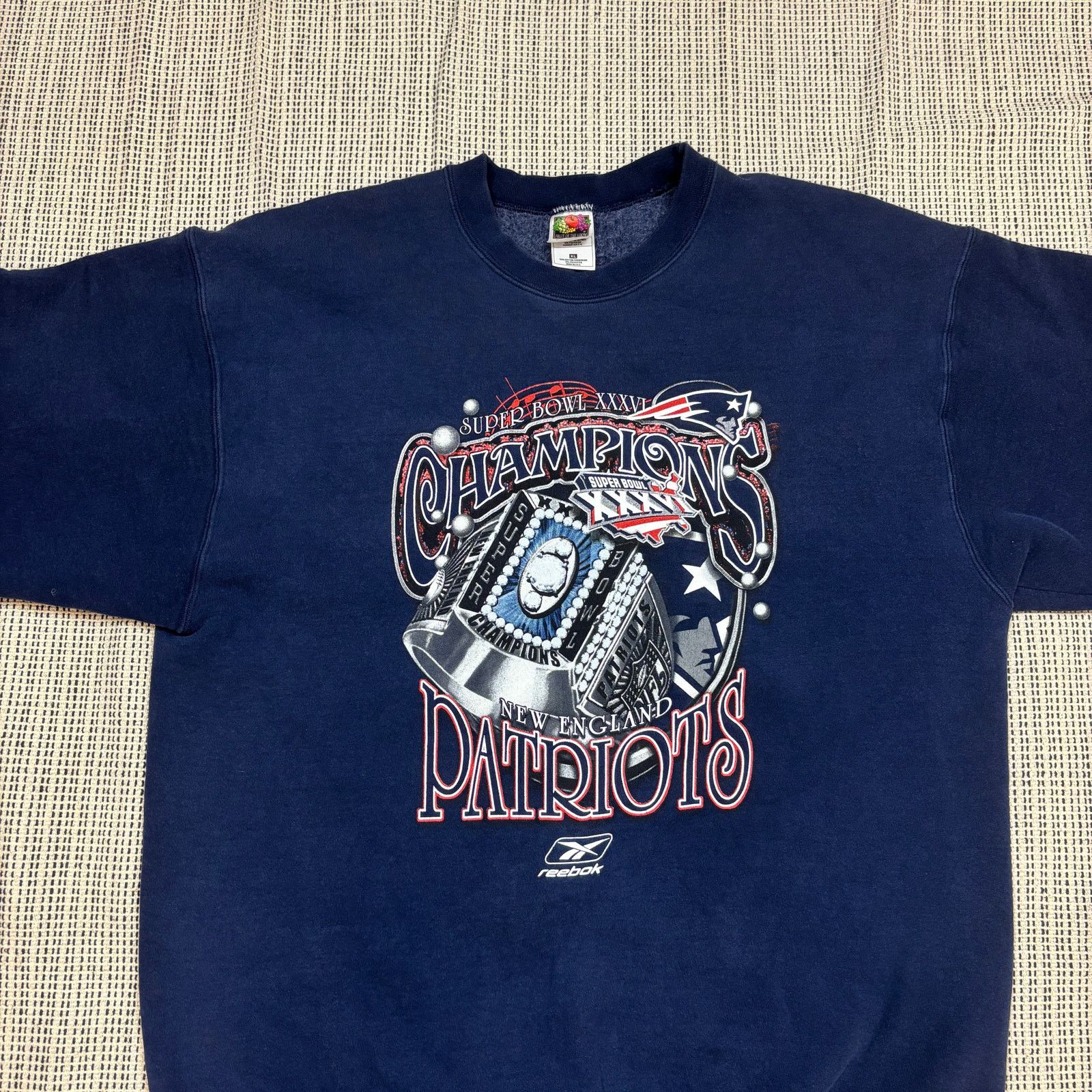 Fruit Of The Loom × NFL VTG New England Patriots Super Bowl Champions Sweatshirt XL Size US XL / EU 56 / 4 - 2 Thumbnail