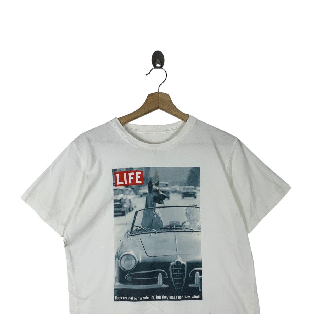Vintage LIFE MAGAZINE COLLECTION Dog Companion Alfa Romeo Tee Shirt Size M / US 6-8 / IT 42-44 - 2 Thumbnail