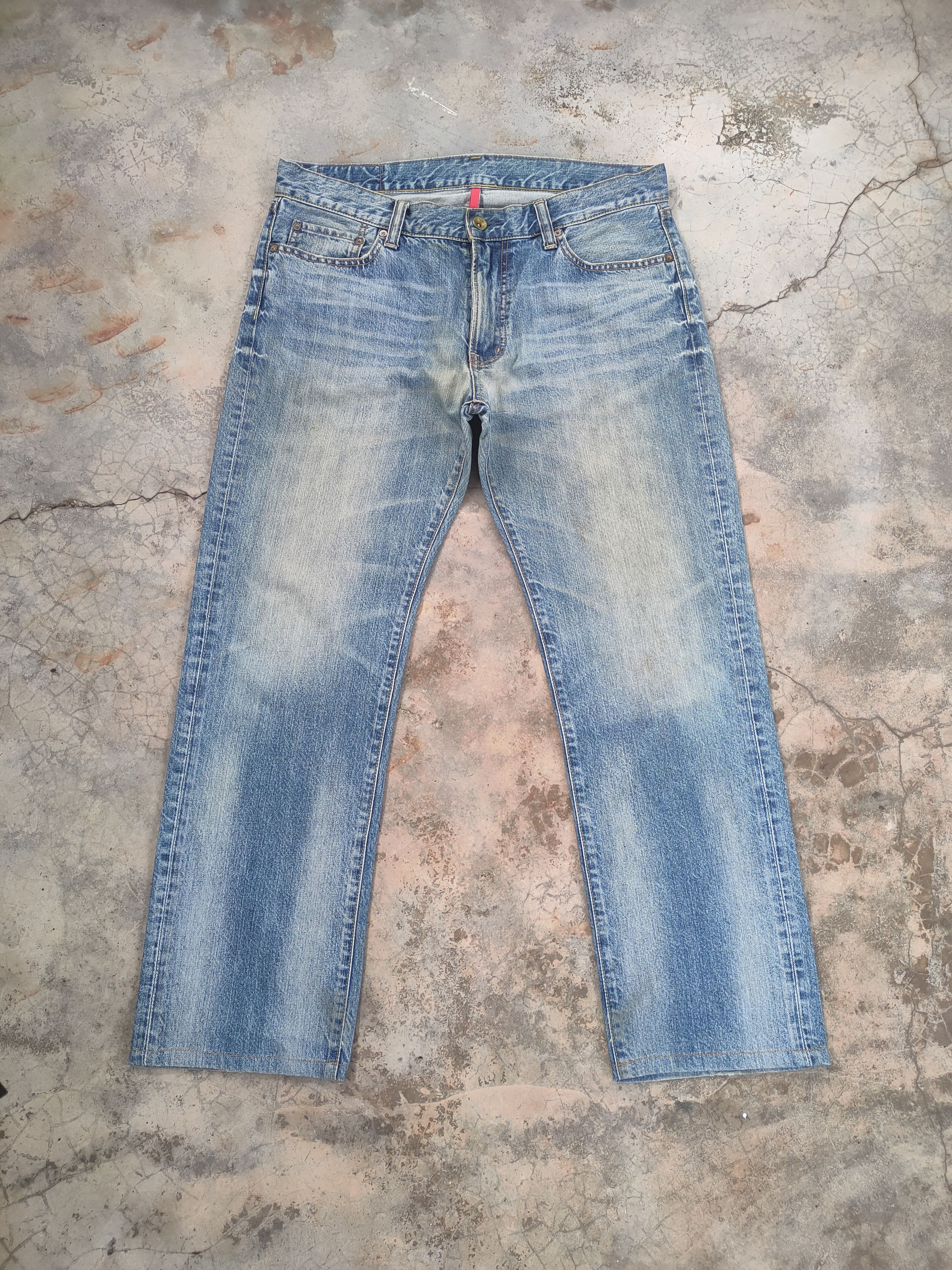 Japanese Brand # VINTAGE JAPANESE REGULAR SLIM FADED DENIM JEAN PANTS Size US 37 - 2 Thumbnail