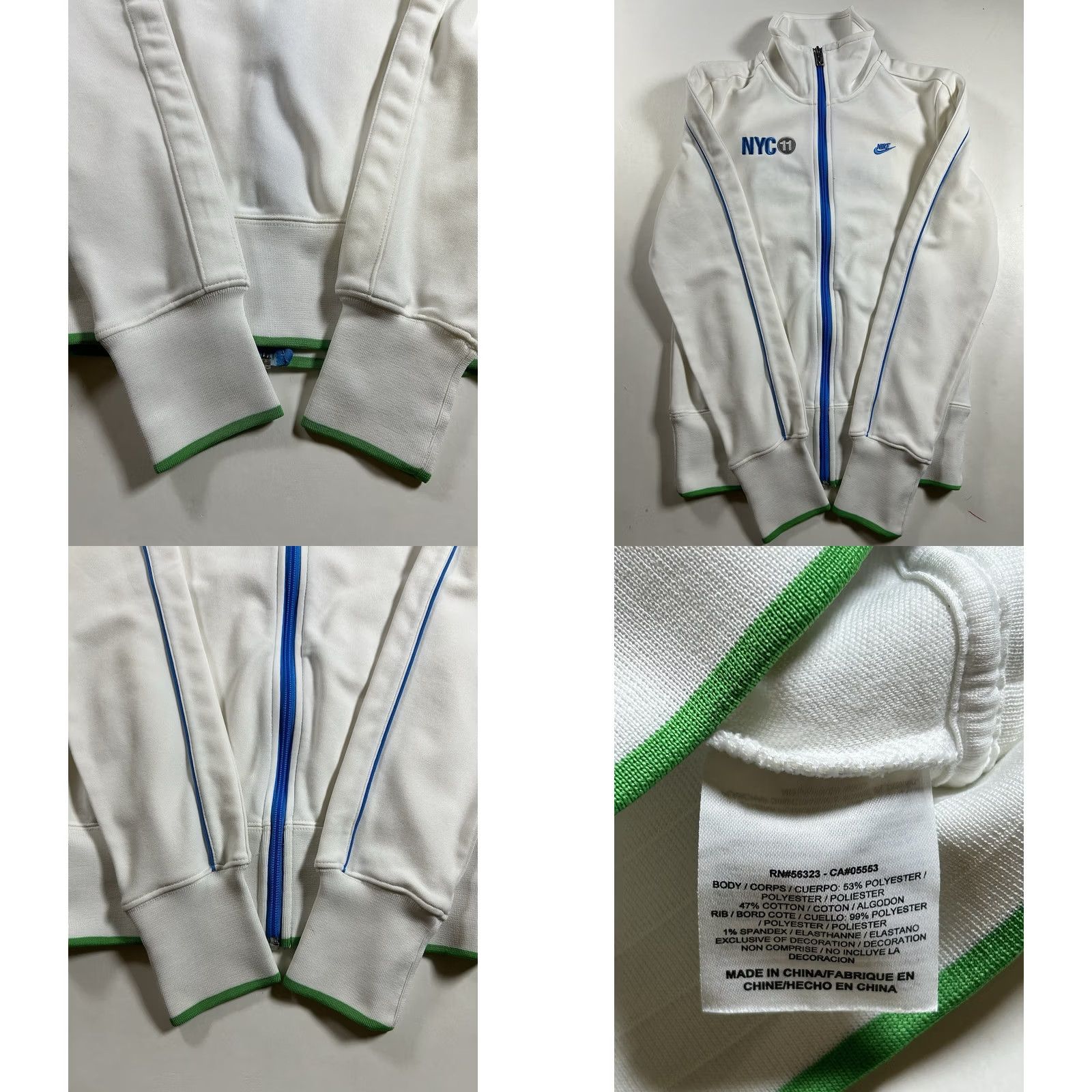 Nike VINTAGE Nike Tennis Flushing Meadows 2011 NYC Full Zip Track Jacket White Small 17x24 Size US S / EU 44-46 / 1 - 9 Thumbnail